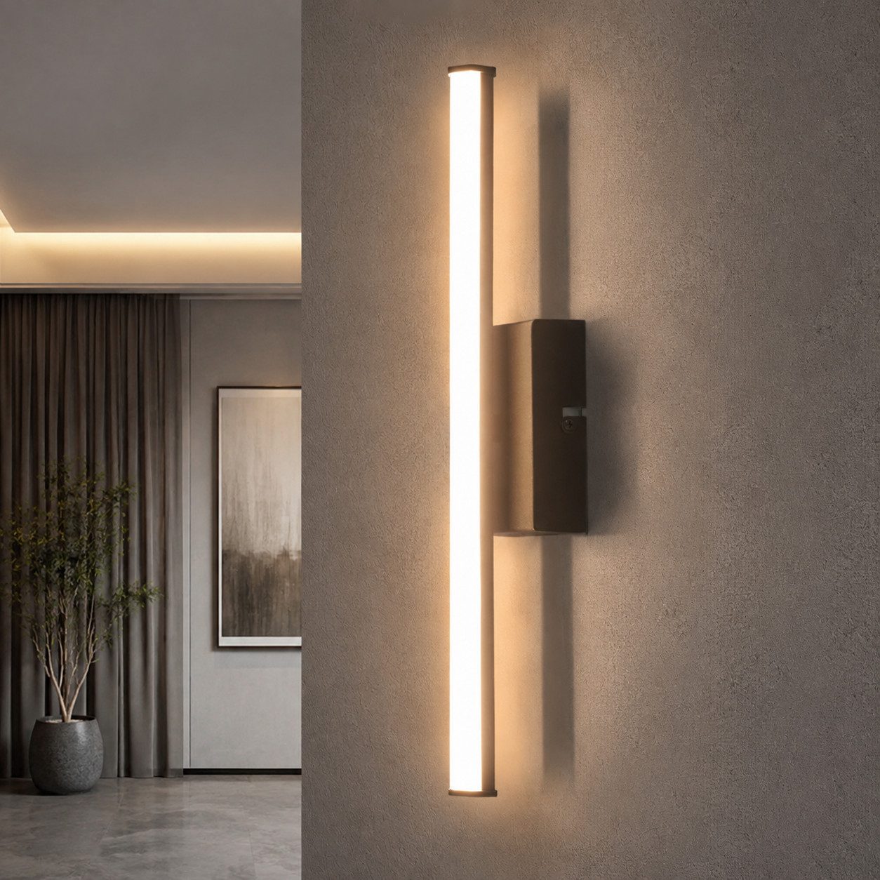 Nettlife LED Wandleuchte Modern Schwarz Innen 6/12/18/27W 3000K Flur Wandbeleuchtung, LED fest integriert, Warmweiß, Wandlicht für Wohnzimmer Schlafzimmer Küche