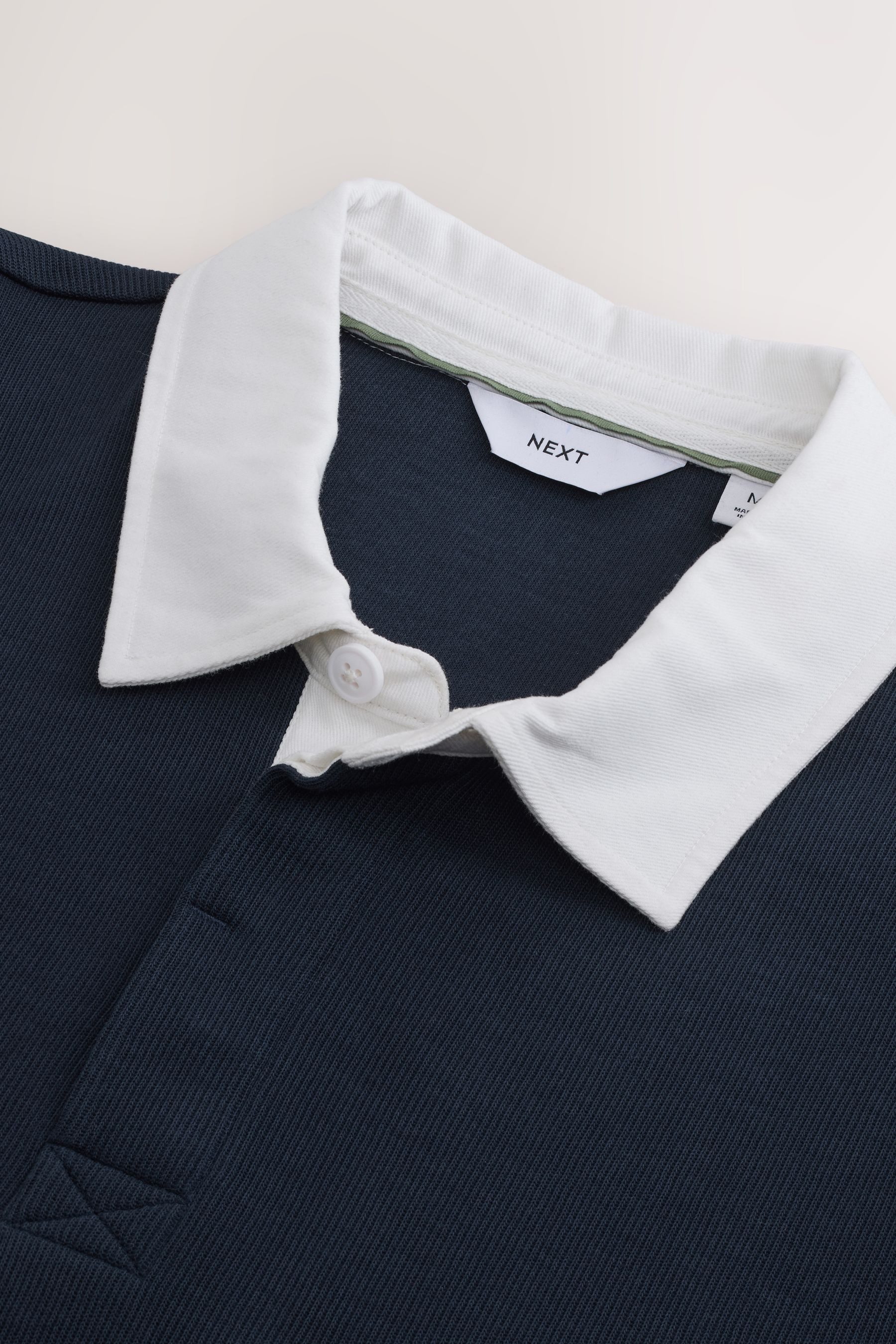 Next Poloshirt Kurzärmeliges Rugby-Shirt mit gerippter Struktur (1-tlg)