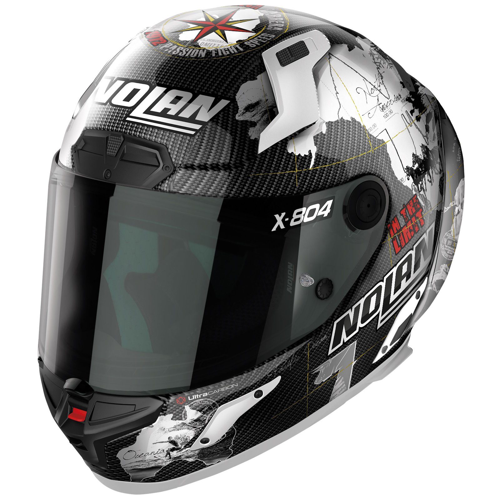 Motorradhelm Nolan X-804 RS Ultra Carbon Repl. C. Checa carbon / weiß Integralhelm