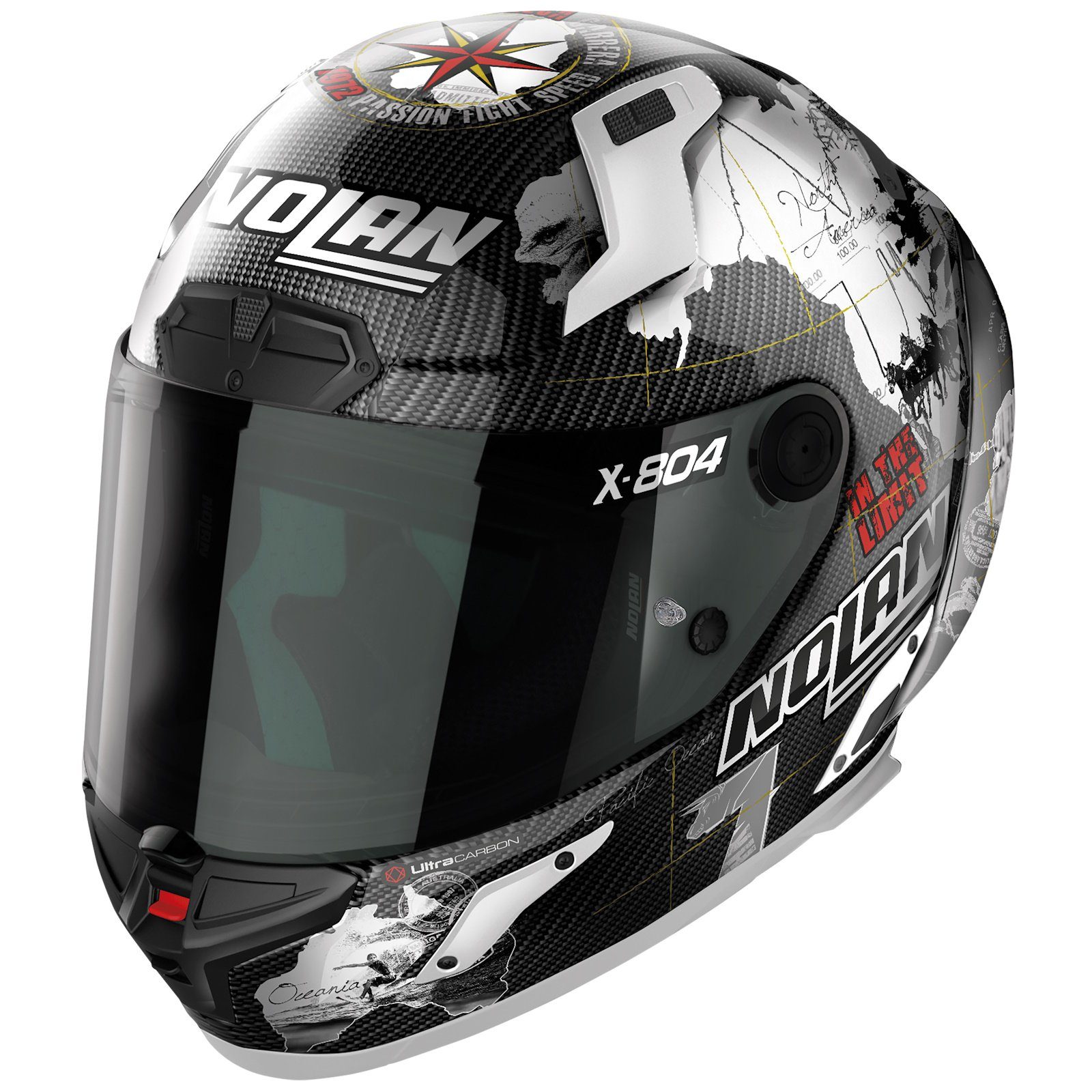 NOLAN Motorradhelm Nolan X-804 RS Ultra Carbon Repl. C. Checa carbon / weiß Integralhelm