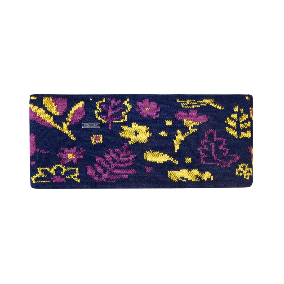 Stirnband C51 (Merinowolle) - navyblau/pink/gelb - 1 Stück