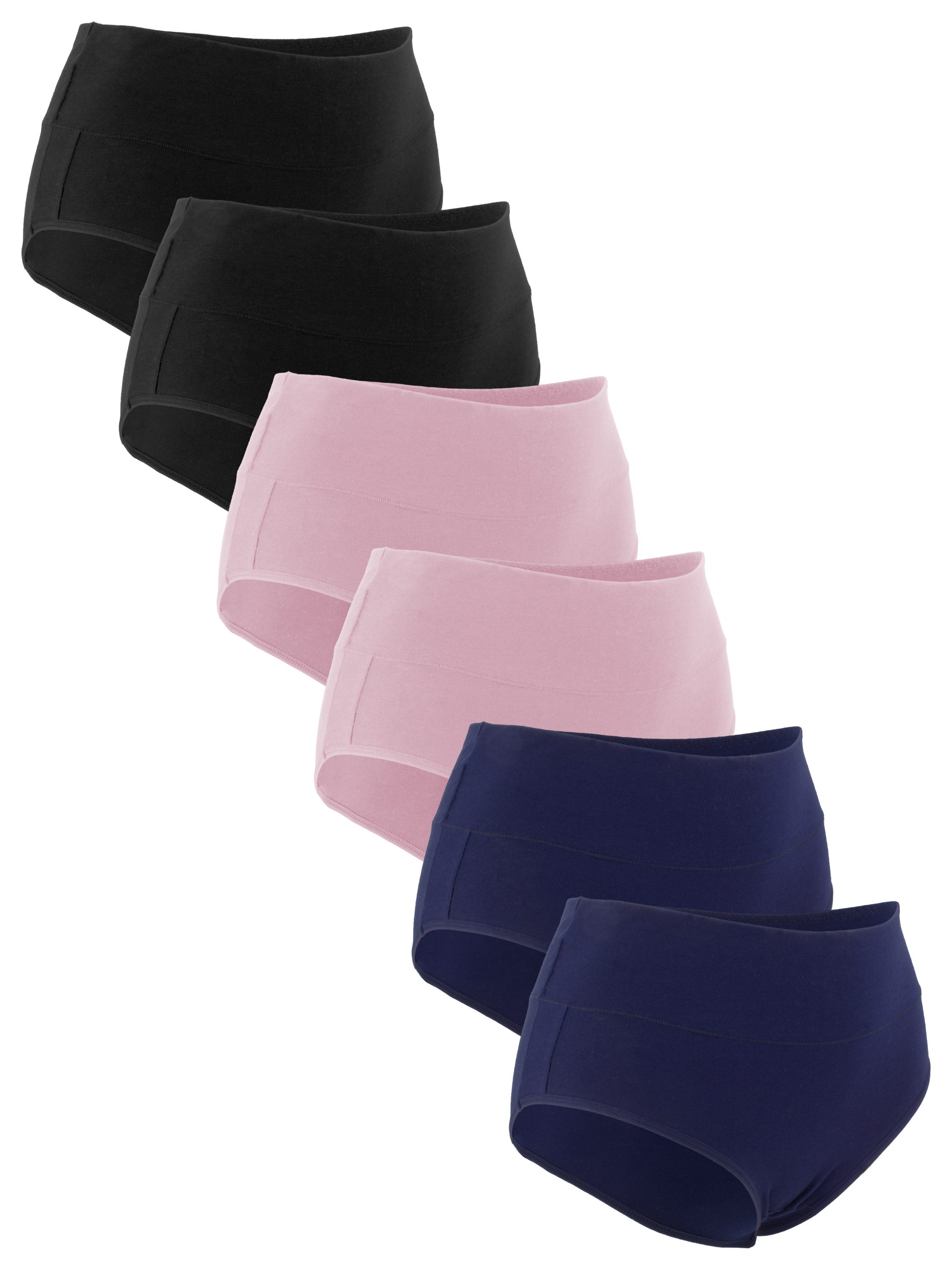 Fabio Farini Panty Frauen Unterhosen - High-Waist Damen Slip mit bequemem Bund (Packung, 6-St) im sportlich modernen Design