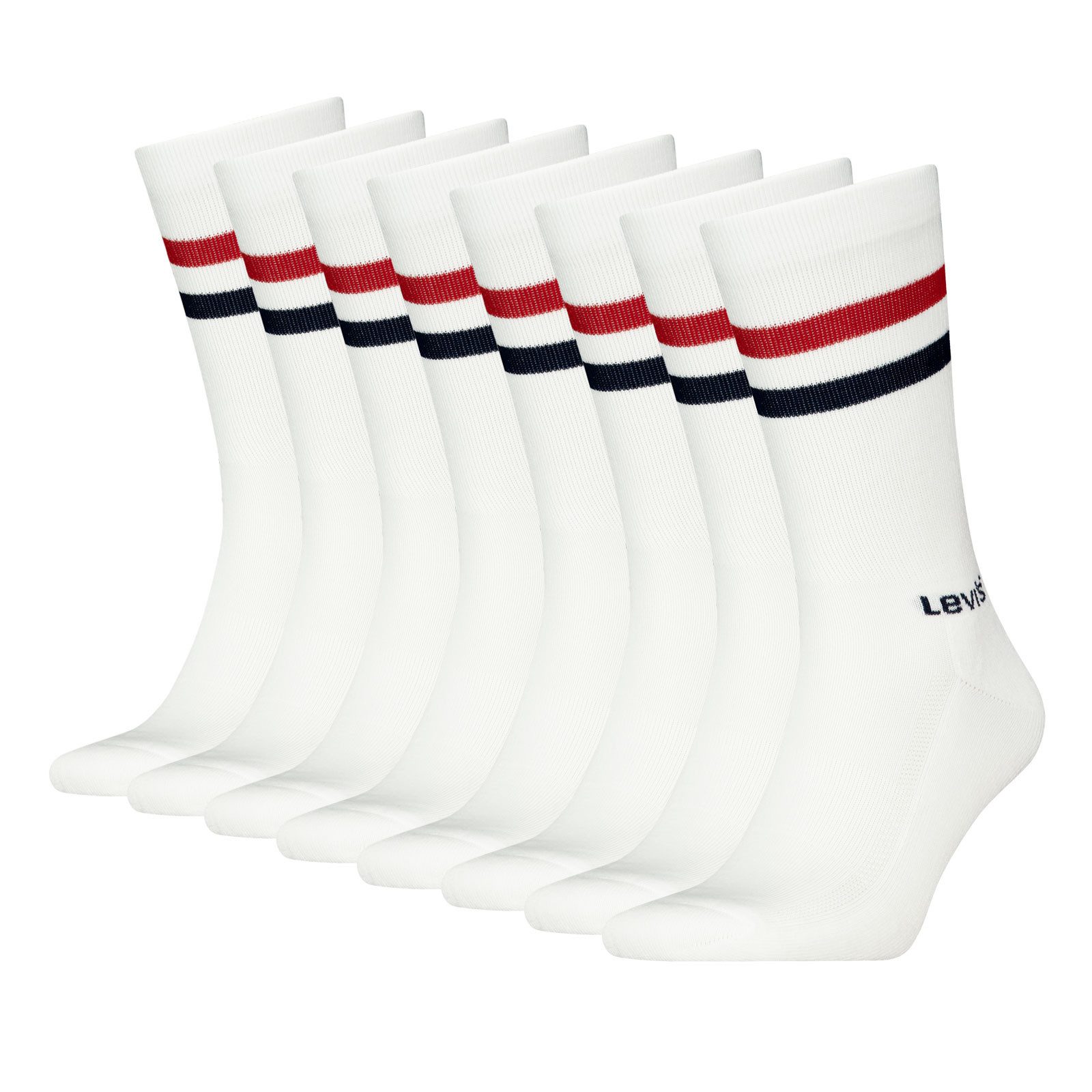Levi's® Freizeitsocken Regular Cut Sport Stripe Socks (4-Paar) mit Frottee-Sohle