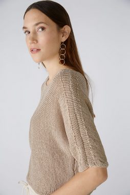 Oui Rundhalspullover Pullover Baumwollmischung