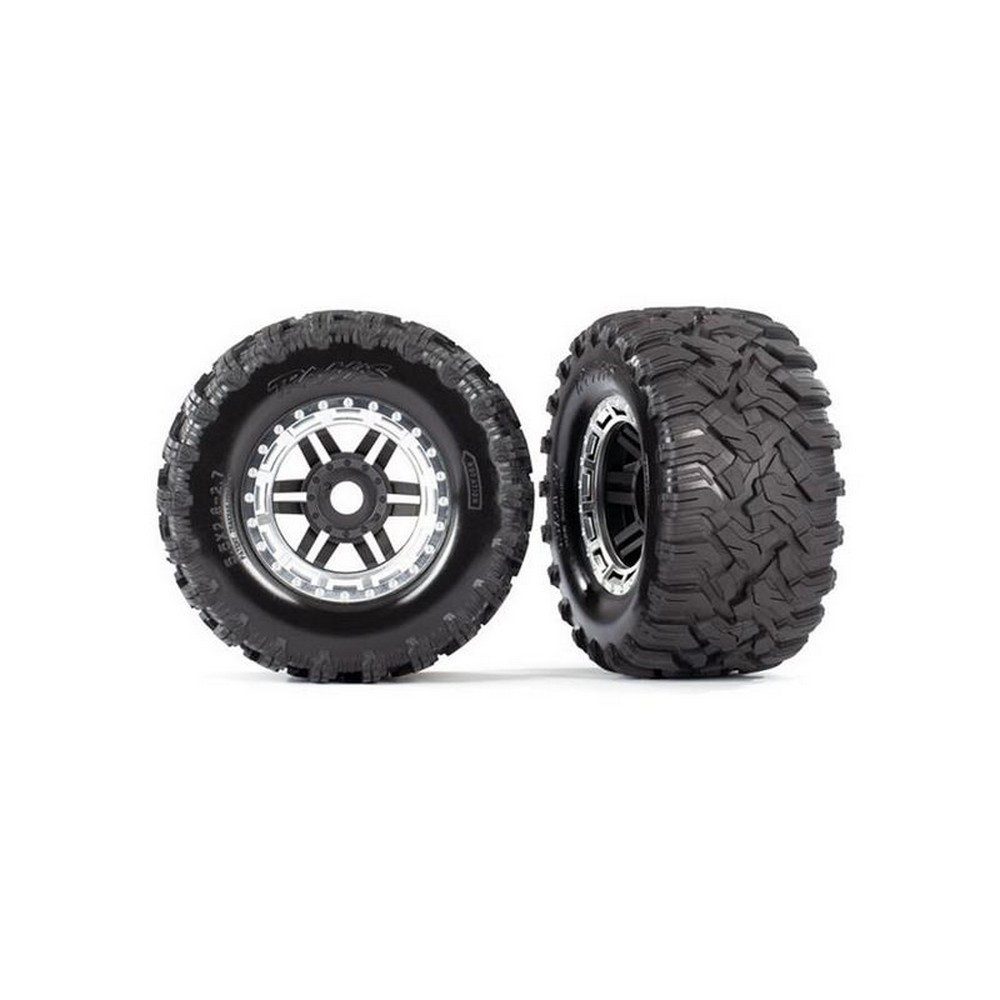 Modellbausatz 8972X Reifen auf Felge montiert Felge schwarz/satin chrom Maxx AT-