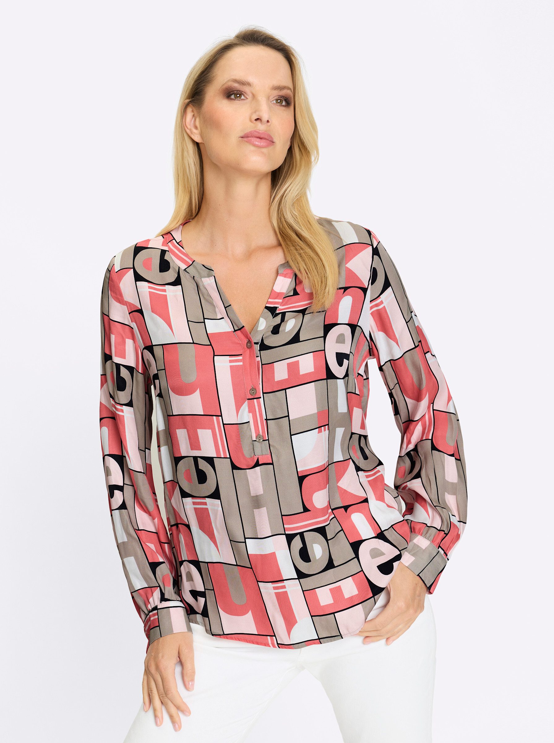 heine Klassische Bluse Druck-Bluse günstig online kaufen