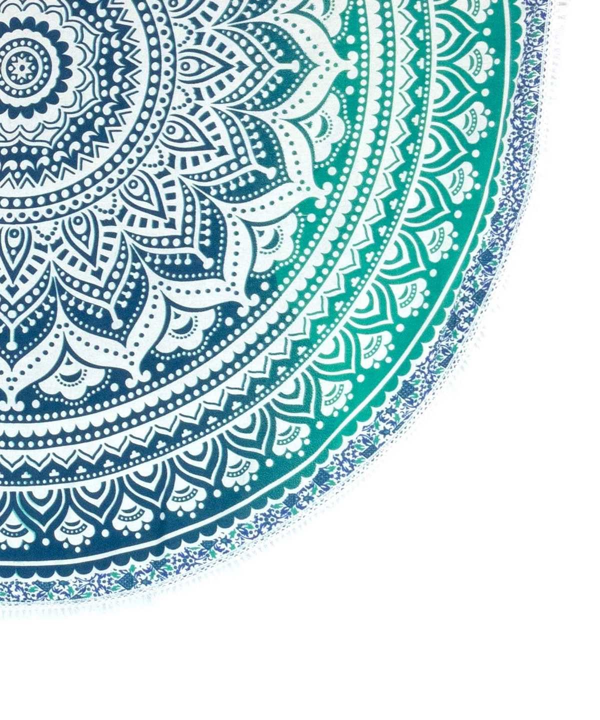 Picknickdecke Strandtuch Ombre Mandala boho Style Ø 185 cm, Karmandala, Weiches Strandtuch für unterwegs. Schön, praktisch, vielseitigq – Bild 3 von 5
