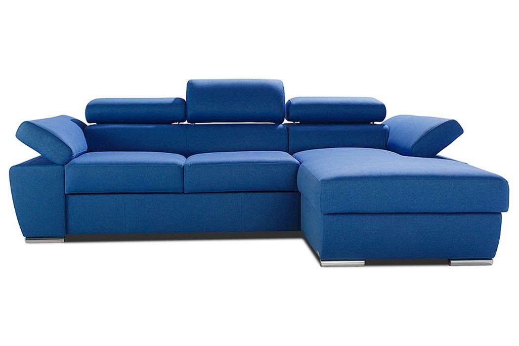 Ecksofa L-Form Design in Stoff Europe Textil, JVmoebel Made Bettfunktion Polster Couch Ecksofa Blau