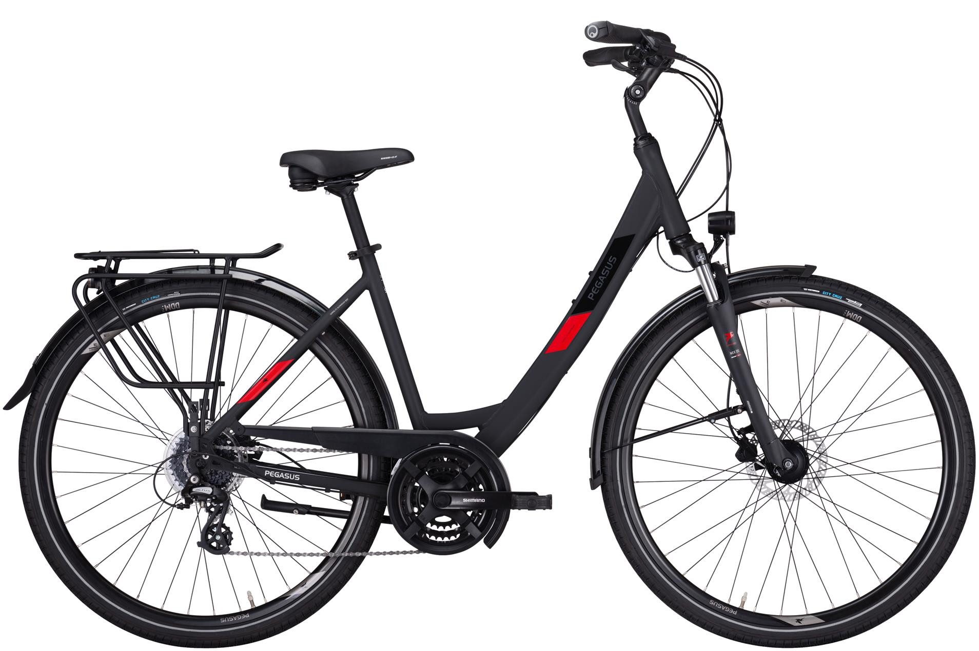 Pegasus Trekkingrad Pegasus Solero SL Disc 24 Damen schwarz 2022/2023, 24 Gang Shimano Altus RD-M310, Kettenschaltung