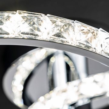 WOFI LED Tischleuchte, Leuchtmittel inklusive, Warmweiß, Tischlampe Wohnzimmerleuchte Kristallleuchte Designleuchte Ring