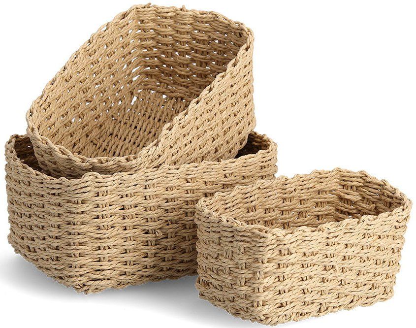 Zeller Present Aufbewahrungskorb (Set, 3 St), stapelbar