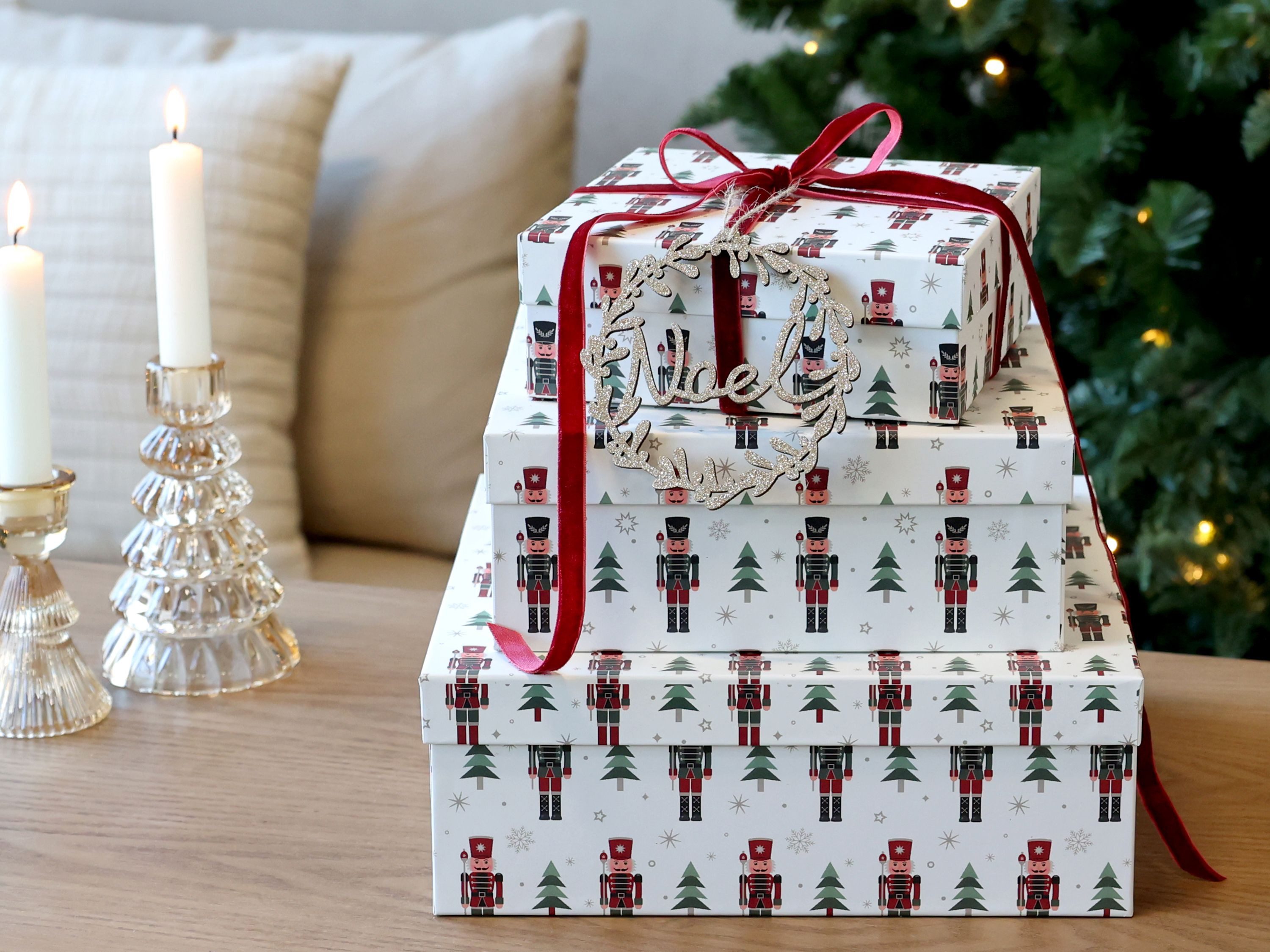 Chic Antique Aufbewahrungsbox 3-er Set Box mit Nussknackern Weihnachten traditionell (3 St)