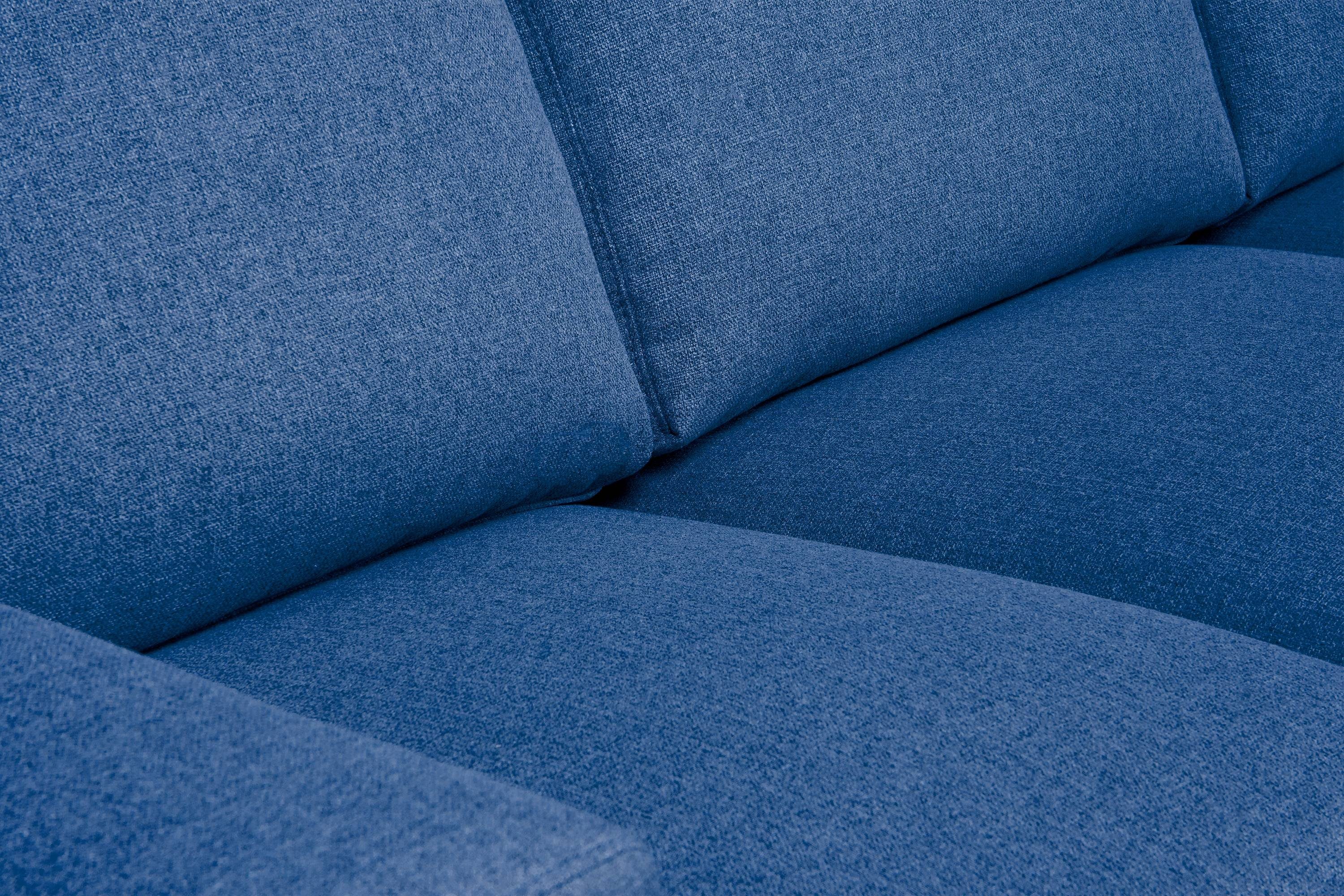 zeitloses blau Konsimo ALIO | Sofa Personen, | 3 Design blau 3-Sitzer Massivholzbeine, blau