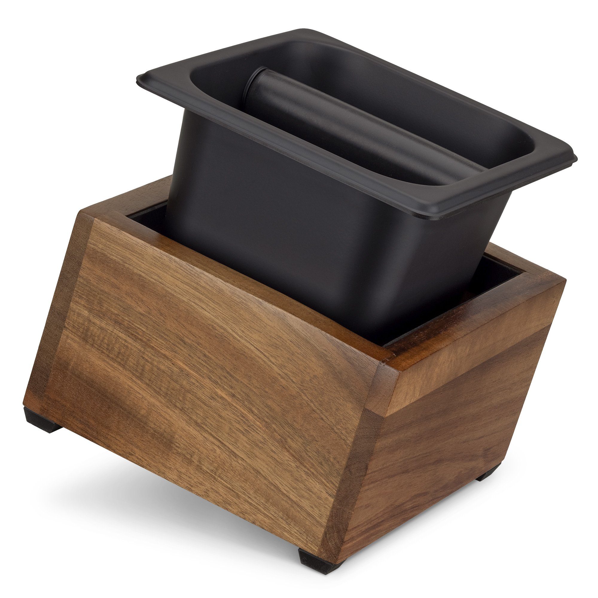 Tamper Abklopfbehälter Holz 18x17x11cm - für Siebträger - Espresso
