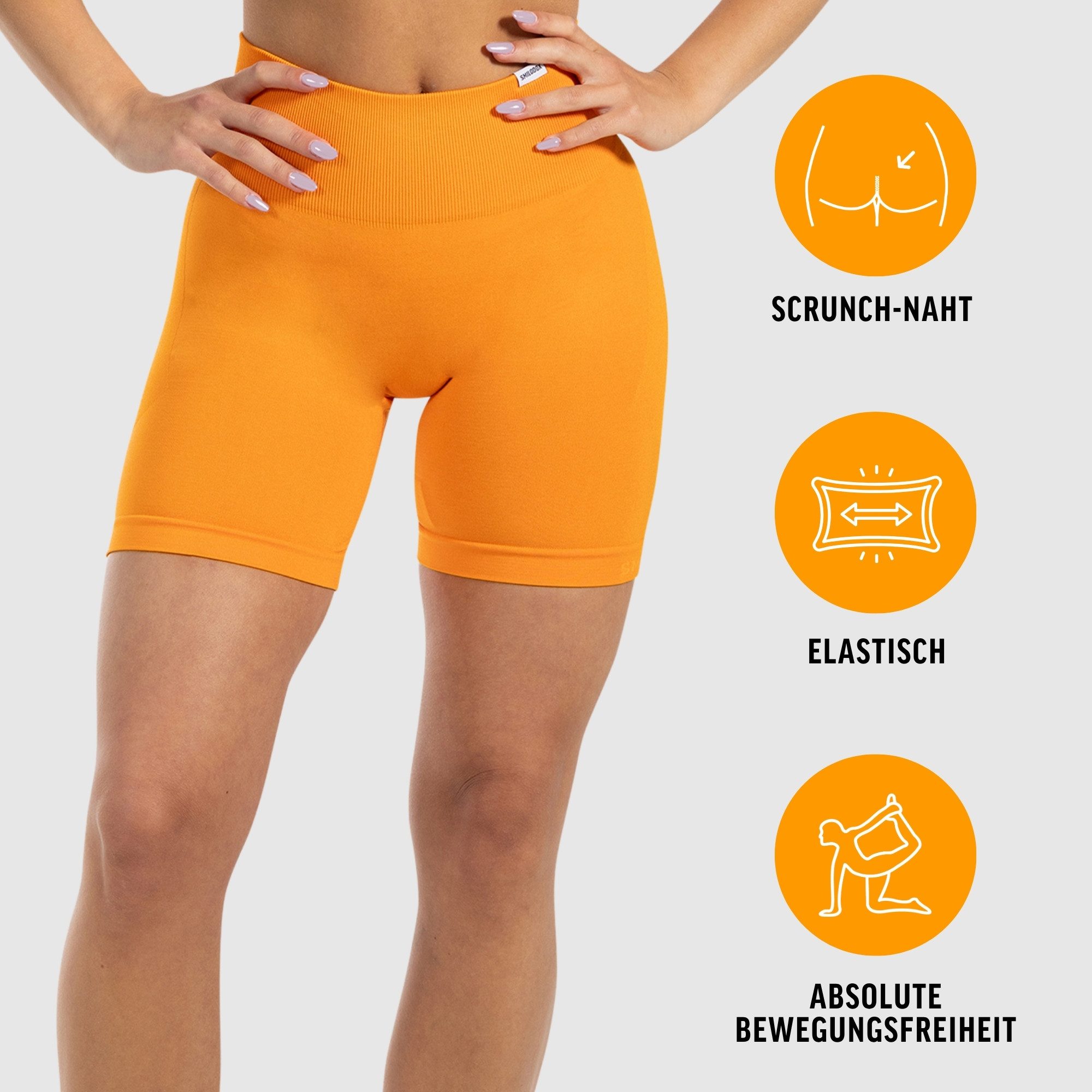 Smilodox Shorts Edina, Seamless Scrunch Sportshorts, Figurformende Po-Kontur Radlerhose Blickdicht, elastischer Bund, Sommer Workout Yoga Fitness