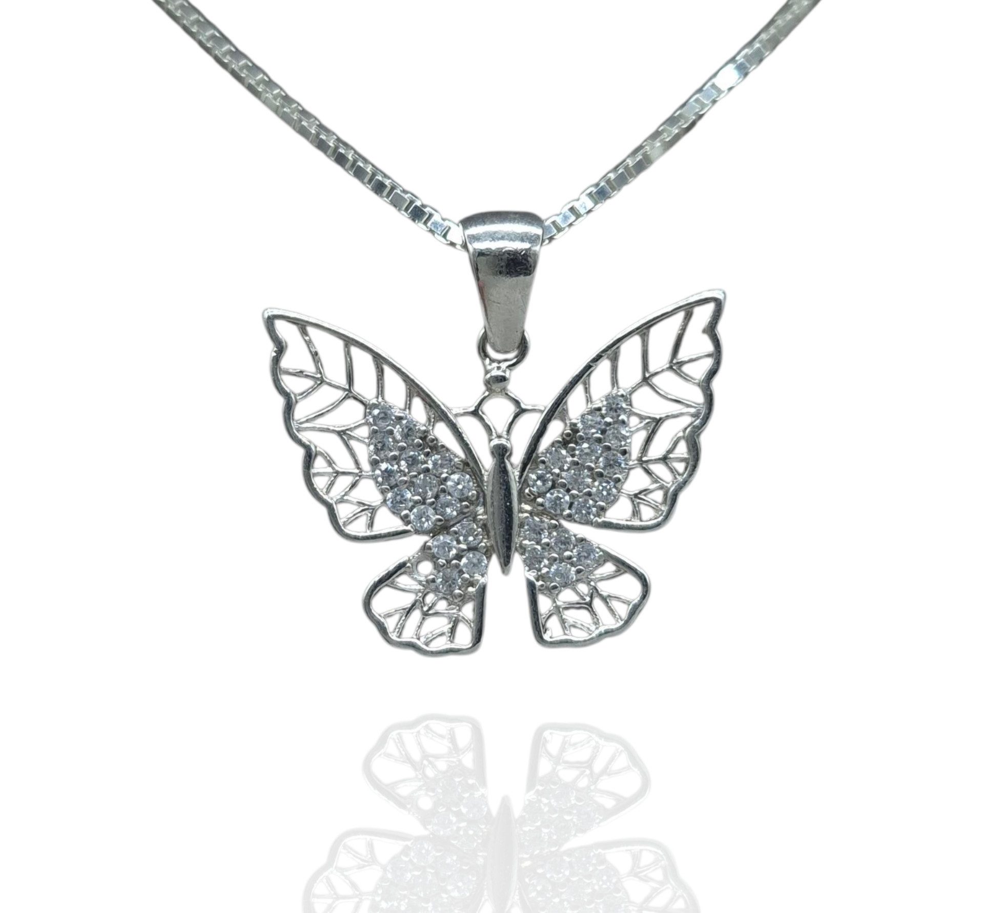 NAHLE Kette mit Anhänger Schmetterling Anhänger Damen Baguette 925 Silberke günstig online kaufen