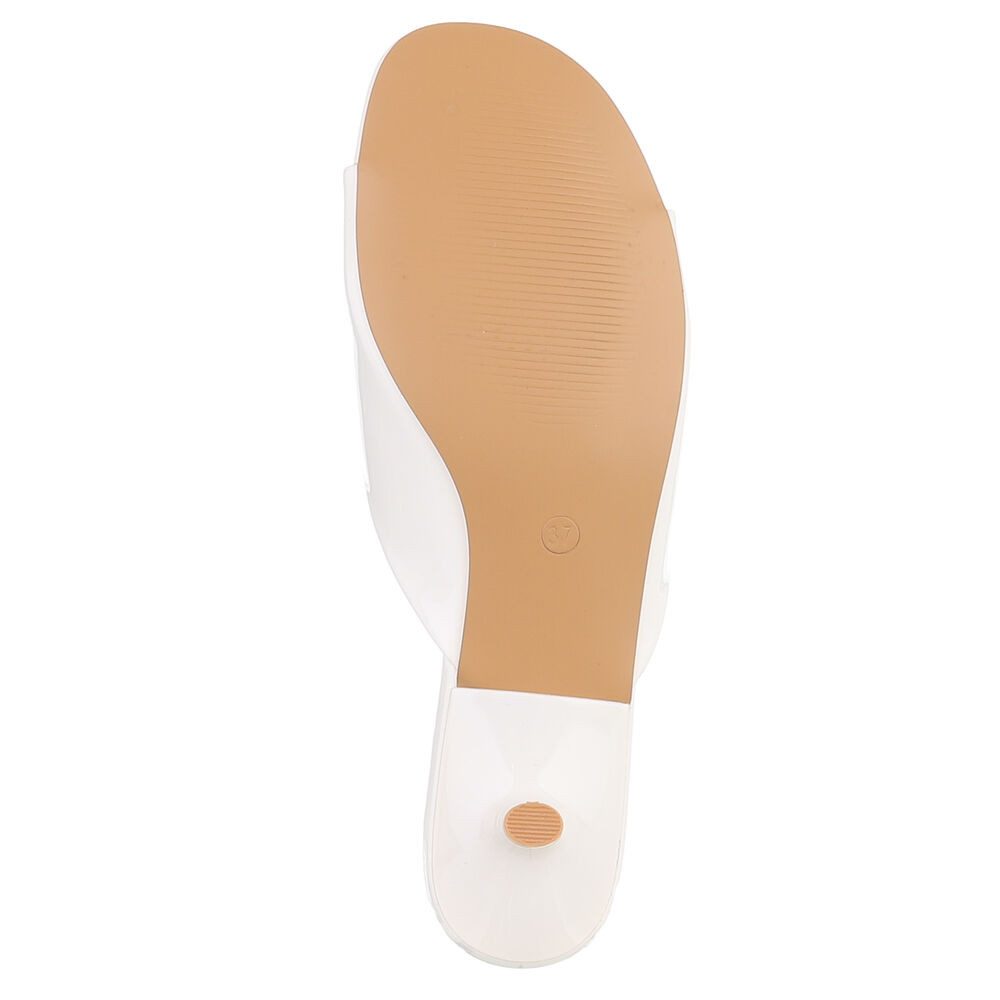 Ital-Design Damen Pantolette mit Kitten Heel und offenem Design Pantolette (91895702) Pfennig-/Stilettoabsatz Pantoletten in Weiß