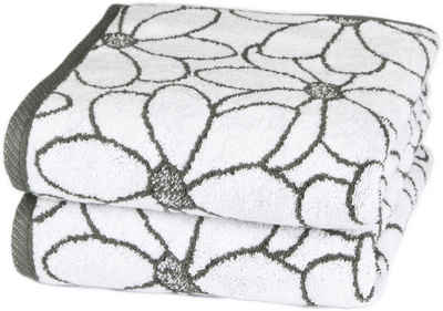 ROSS Handtücher Blütenfond, Frottier (2-St), aus feinster Mako-Baumwolle