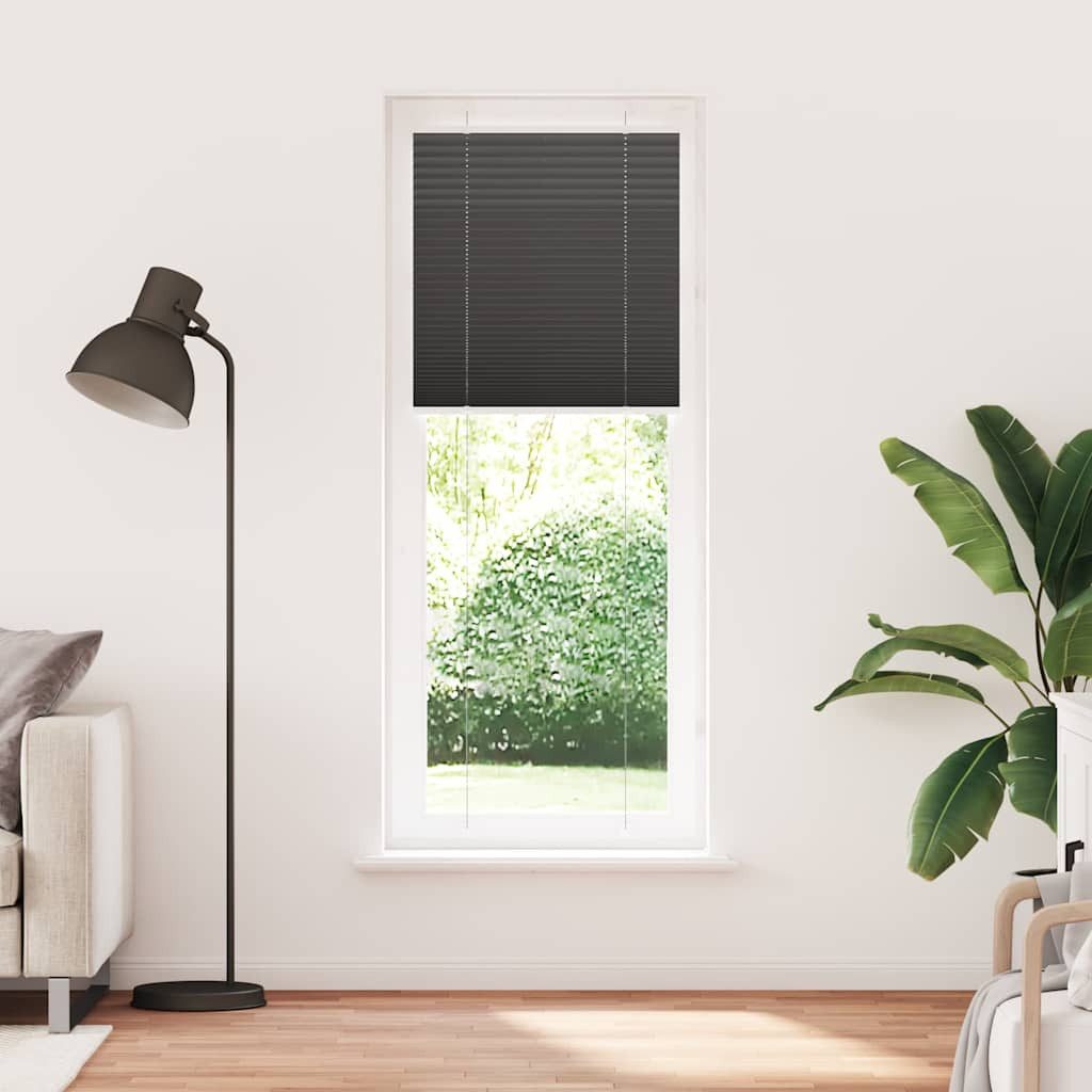 Rollo Plissee Schwarz 75x200 cm Stoffbreite 74,4 cm Polyester, vidaXL