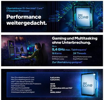 Meinpc Invasion i7 RTX 4070 Gaming-PC (Intel Core i7 13700K, Nvidia GeForce RTX 4070 12GB, 32 GB RAM, 1000 GB SSD, Wasserkühlung, Windows 11 Pro, Gamer, Gaming)