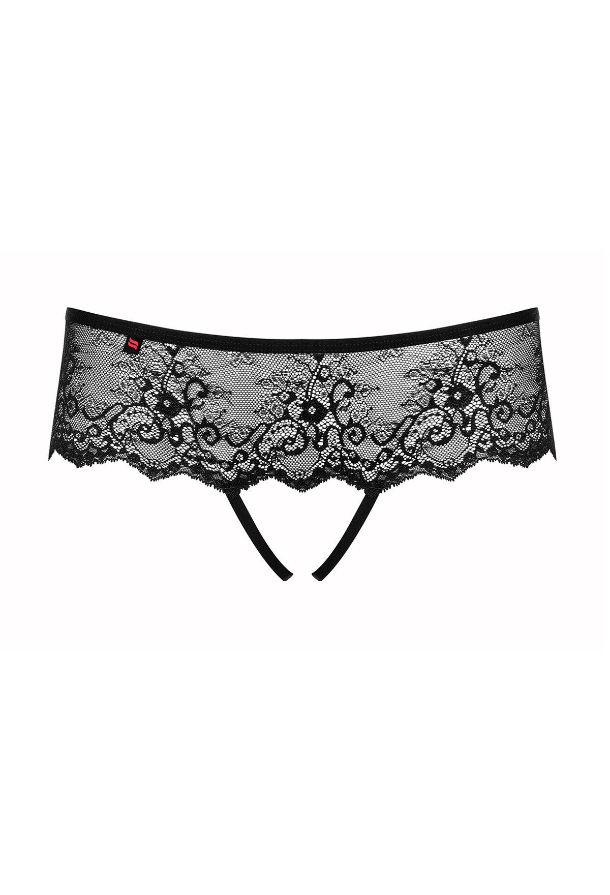 Obsessive Panty-Ouvert Open Panty Merossa schwarz offen transparente Shorties mit (einzel, 1-St)