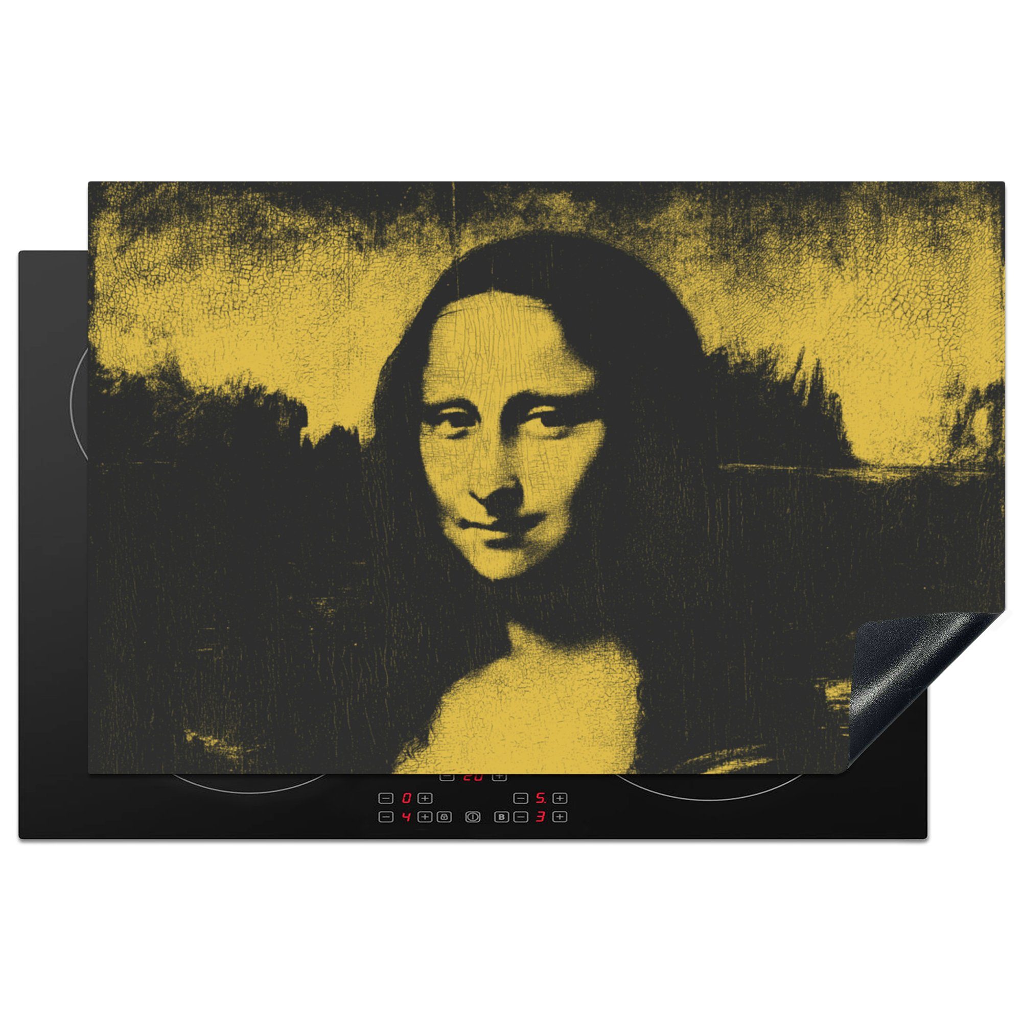 MuchoWow Herdblende-/Abdeckplatte Mona Lisa - Leonardo da Vinci - Alte Meister, Vinyl, (1 tlg), 81x52 cm, Induktionskochfeld Schutz für die küche, Ceranfeldabdeckung
