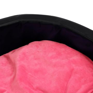 furnicato Tierbett Hundebett Schwarz-Pink 99x89x21 cm Plüsch und Kunstleder