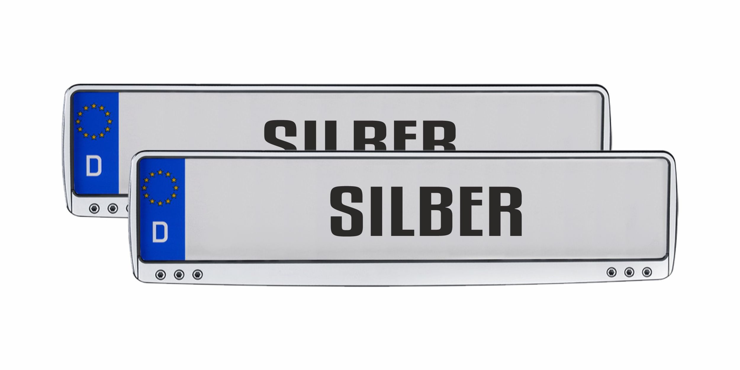 Hermann Schütz Kennzeichenhalter Design Kennzeichenrahmen Silber 2 Stück 10% Rabatt