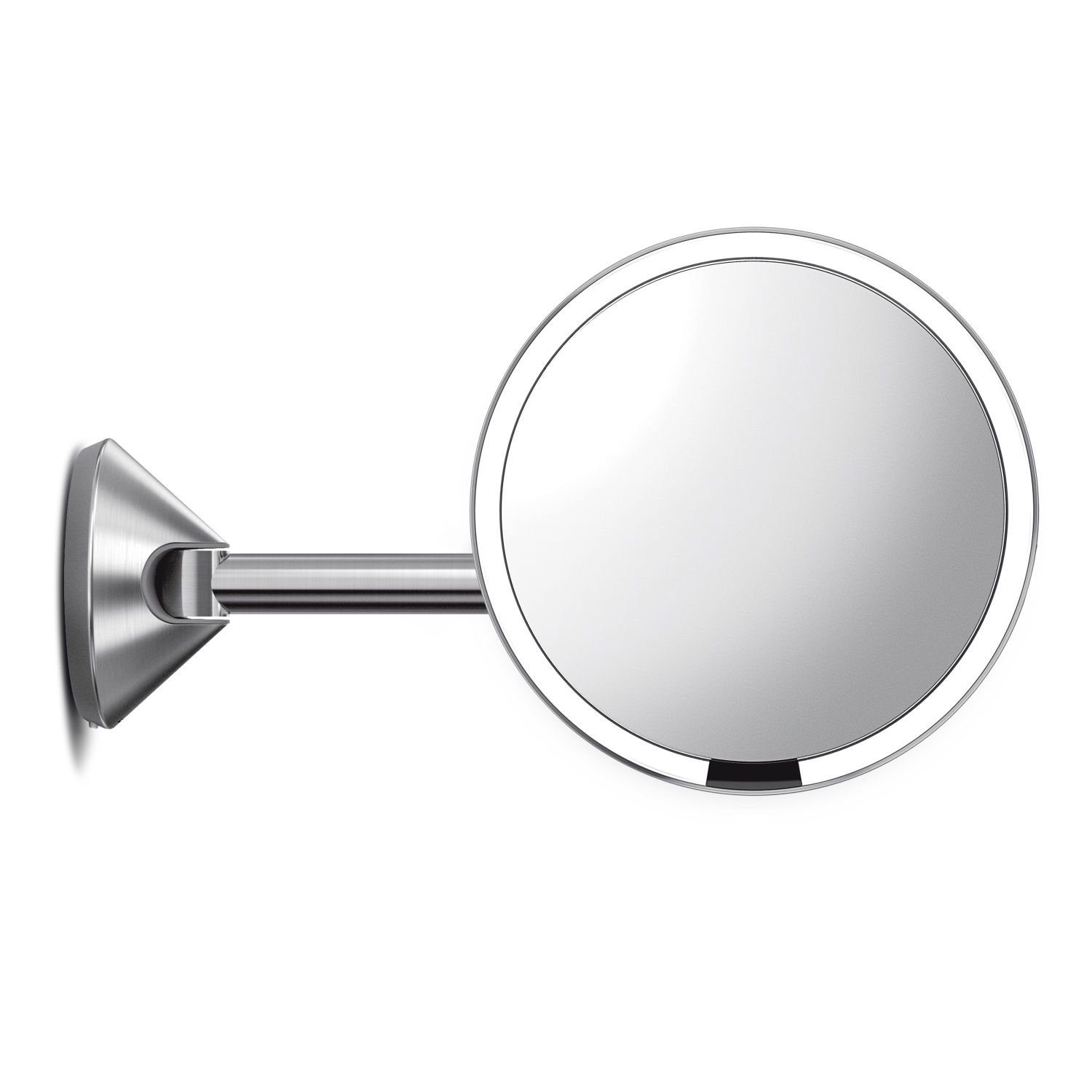 simplehuman LED-Lichtspiegel Sensorspiegel mit Wandhalterung Verdrahtet Edelstahl Gebürstet 20 cm