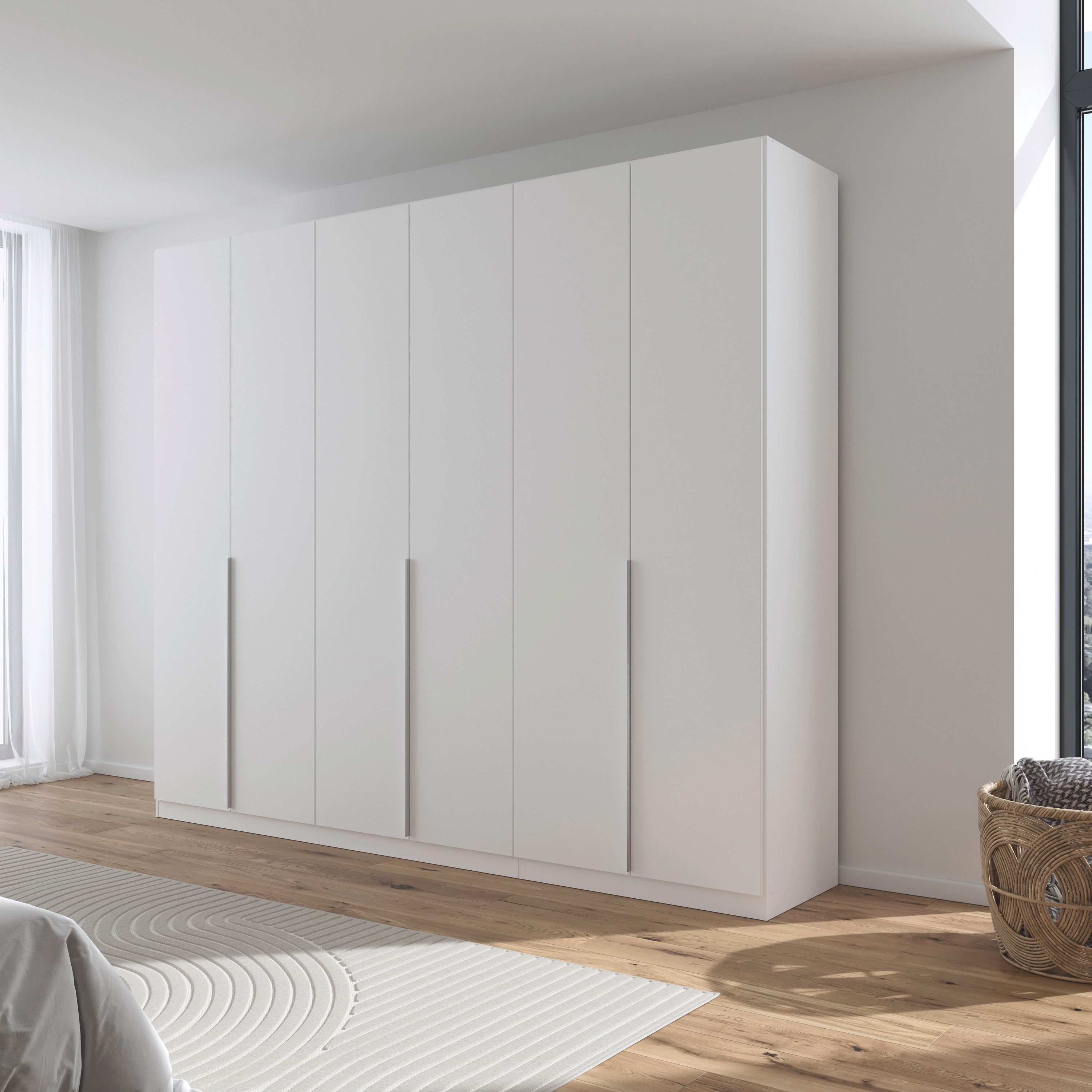 OTTO home Drehtürenschrank Kleiderschrank Schrank Garderobe AGORDO Schlafzimmer (in zwei Griff-Farben, Breiten 91-405 cm, Dekor- oder Hochglanzfront) durchdachte Innenausstattung, in 8 Breiten und 2 Höhen MADE IN GERMANY