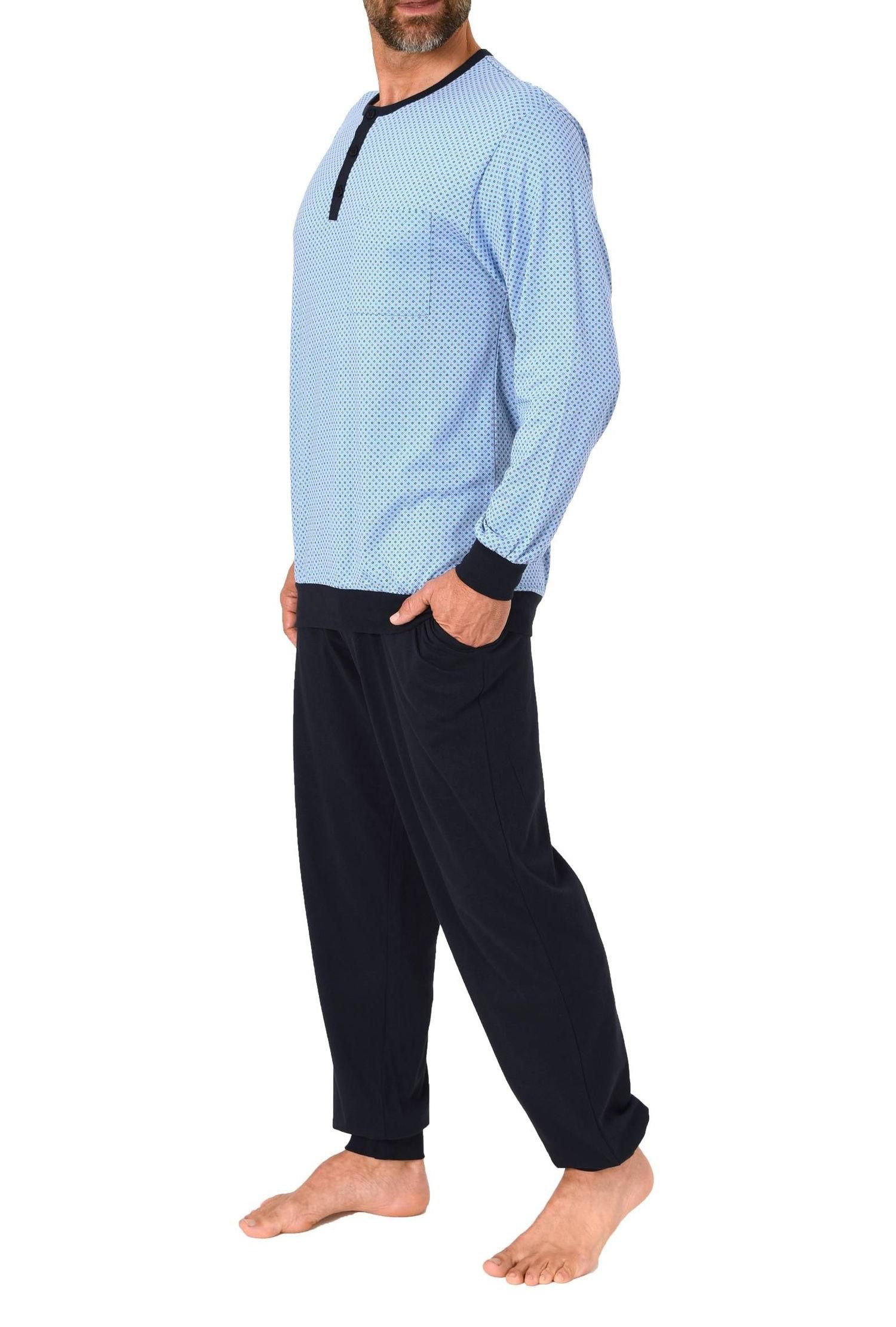 Normann Pyjama Normann Herren Schlafanzug langarm mit Bündchen – auch in Üb günstig online kaufen