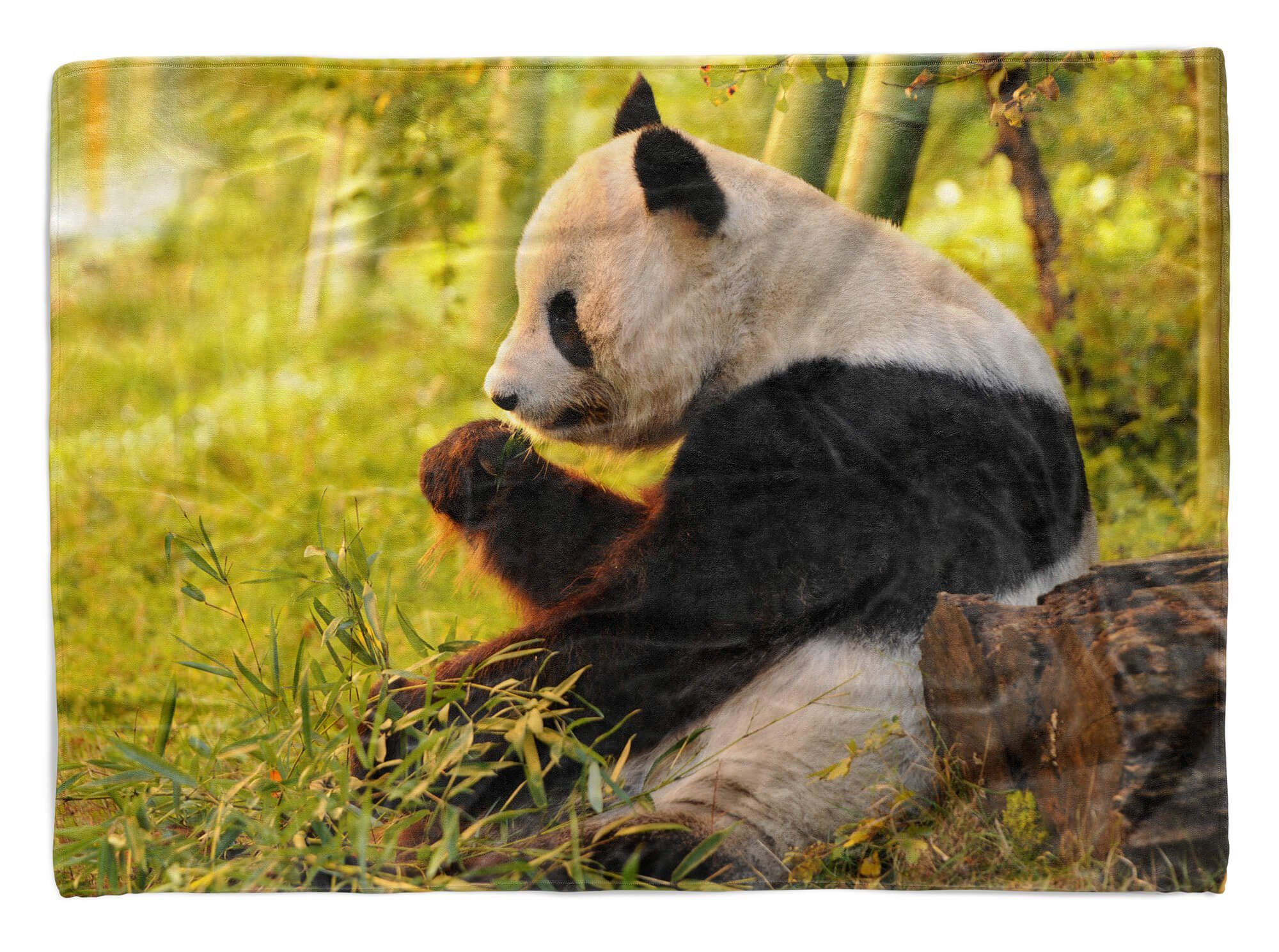 Handtuch Baumwolle-Polyester-Mix Tiermotiv Handtücher Kuscheldecke (1-St), Saunatuch Bambus, Panda Strandhandtuch Sinus Handtuch mit Art