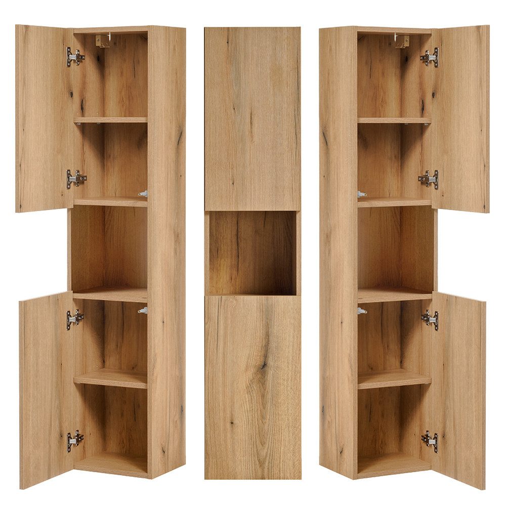 Lomadox Hochschrank NEWPORT-56-OAK in Eiche, grifflos – Bild 5 von 5