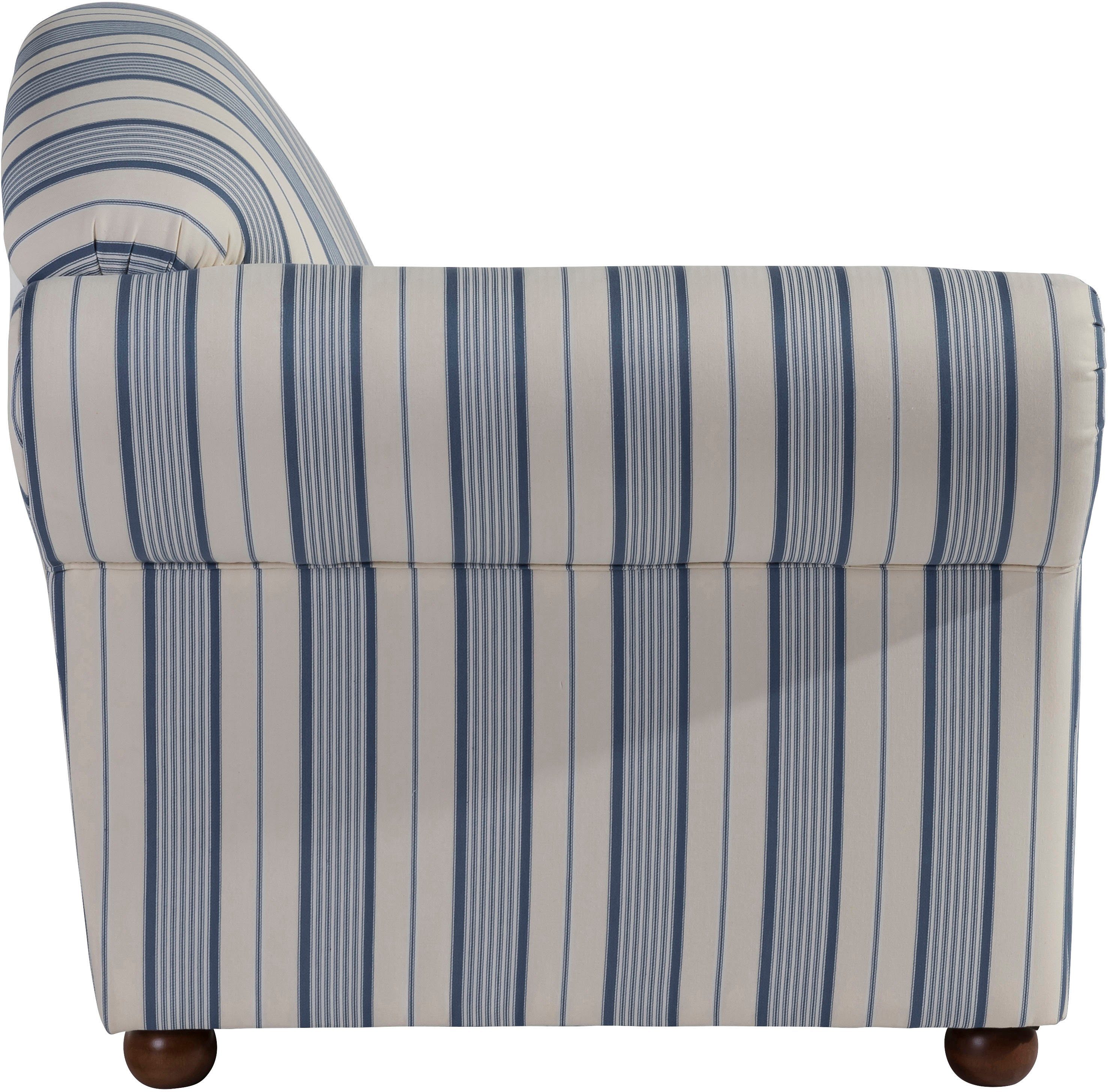 Max Winzer® Recamiere Caros, klassisch moderne Recamiere im Landhausstil, Solitärmöbel, komfortabler Sitzkomfort durch Federkern, Retro, Streifendesign