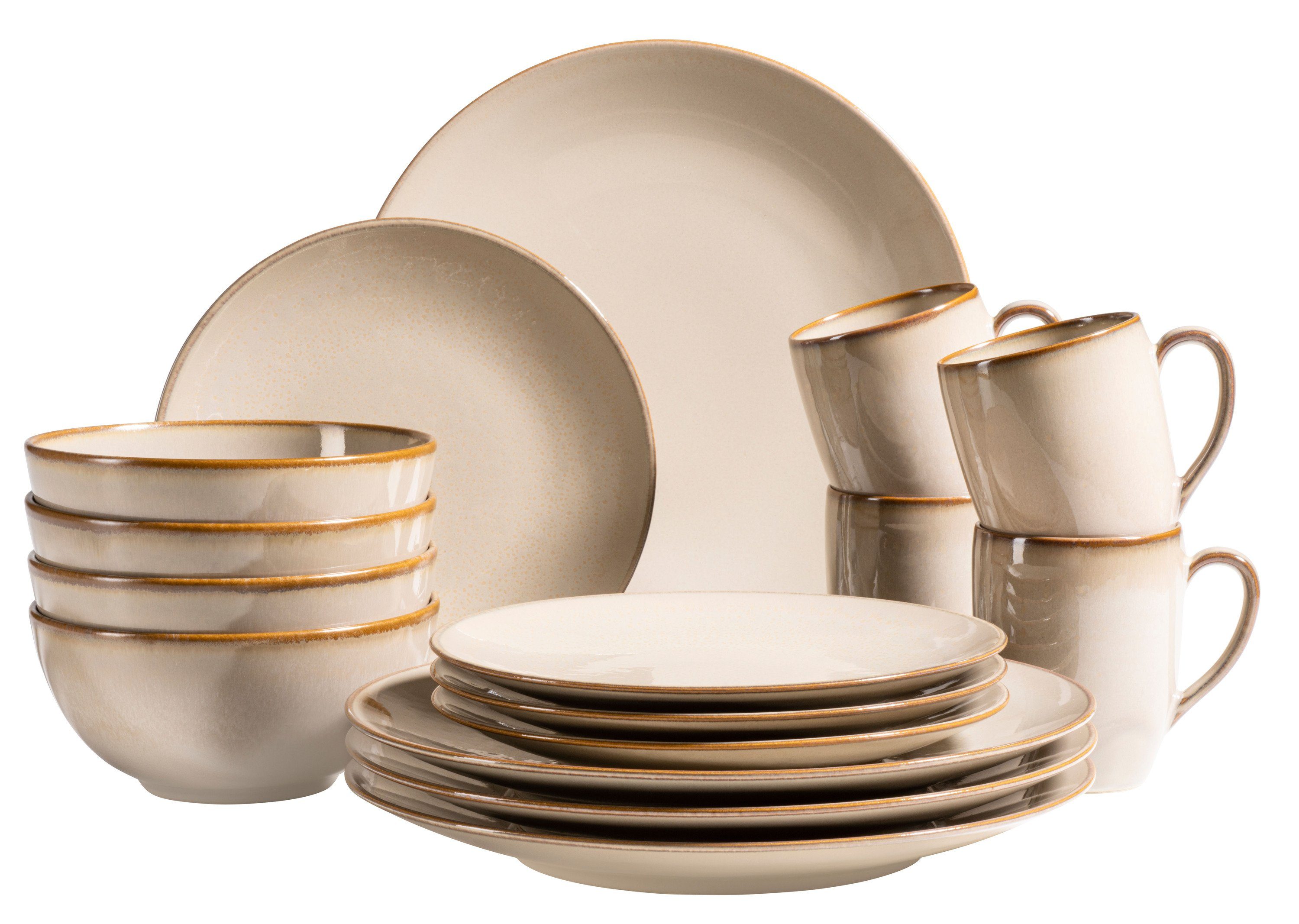 MÄSER Kombiservice Ossia (16-tlg), 4 Personen, Keramik