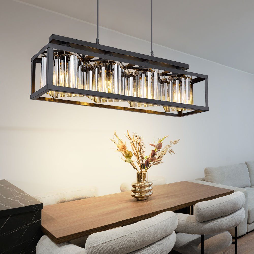GLOBO LIGHTING LED-Hängeleuchte, Leuchtmittel inklusive, Warmweiß, Kristall Pendelleuchte Hängelampe Wohnzimmer LED Hängeleuchte