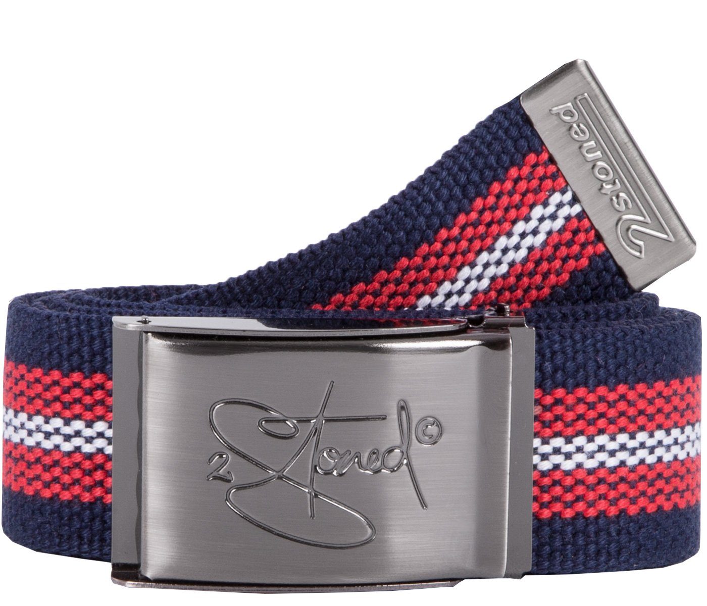 2Stoned Stoffgürtel Koppelgürtel Unisex, Schnalle Matt, 4cm breit, 120cm oder 135cm lang individuell kürzbar