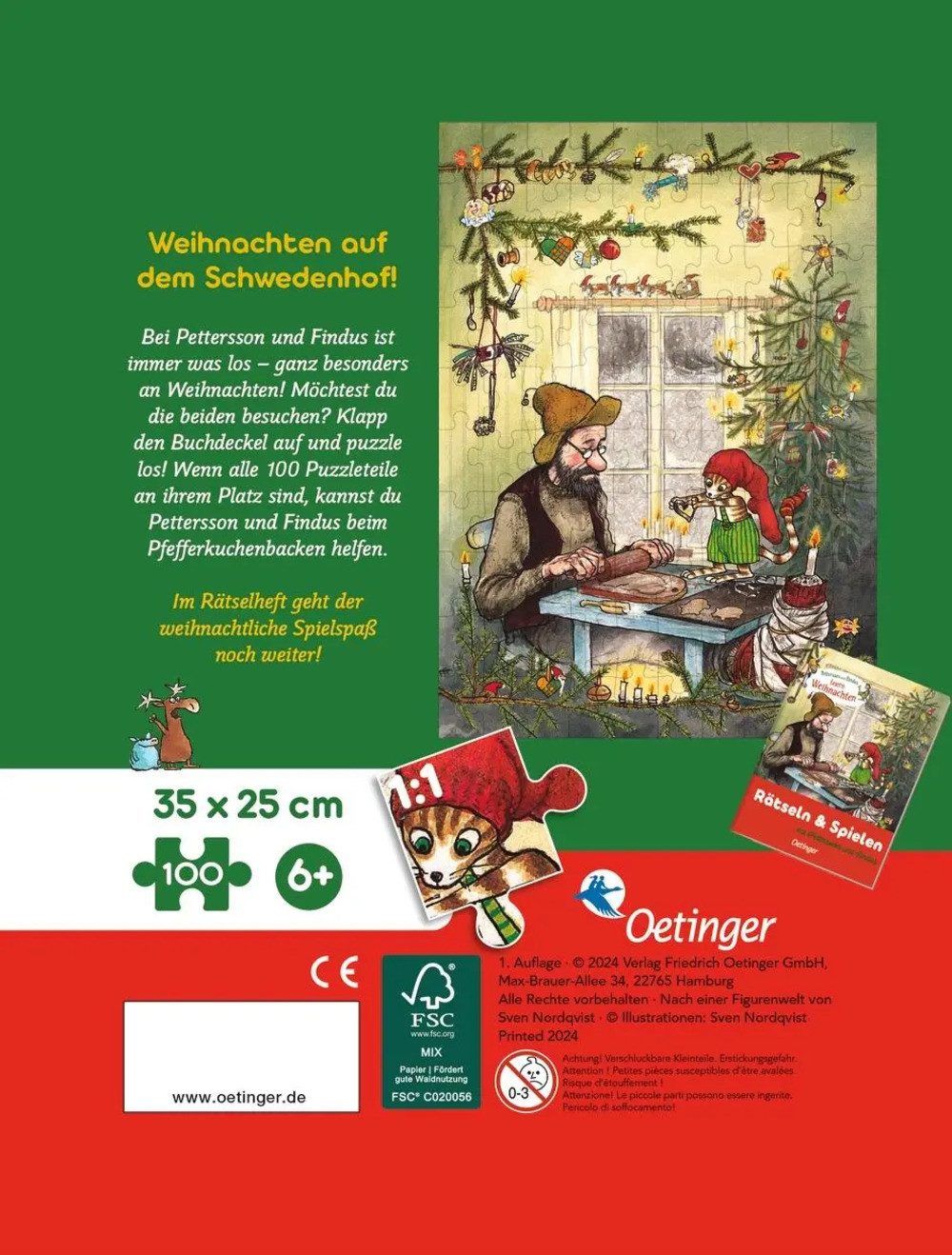 Oetinger Puzzle Pettersson und Findus feiern Weihnachten. Puzzle im Buch. 1 günstig online kaufen