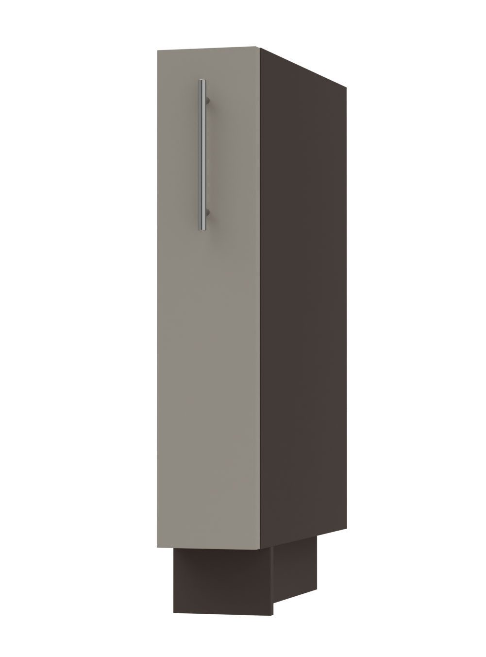 Feldmann-Wohnen Unterschrank Kvantum (Metallauszüge mit Soft-Close-Funktion, 1-St., Fronten mit dekorativen Fräsungen und leicht abgerundeten Ecken) 15x50x82cm lava - beige (Q-D15/cargo)