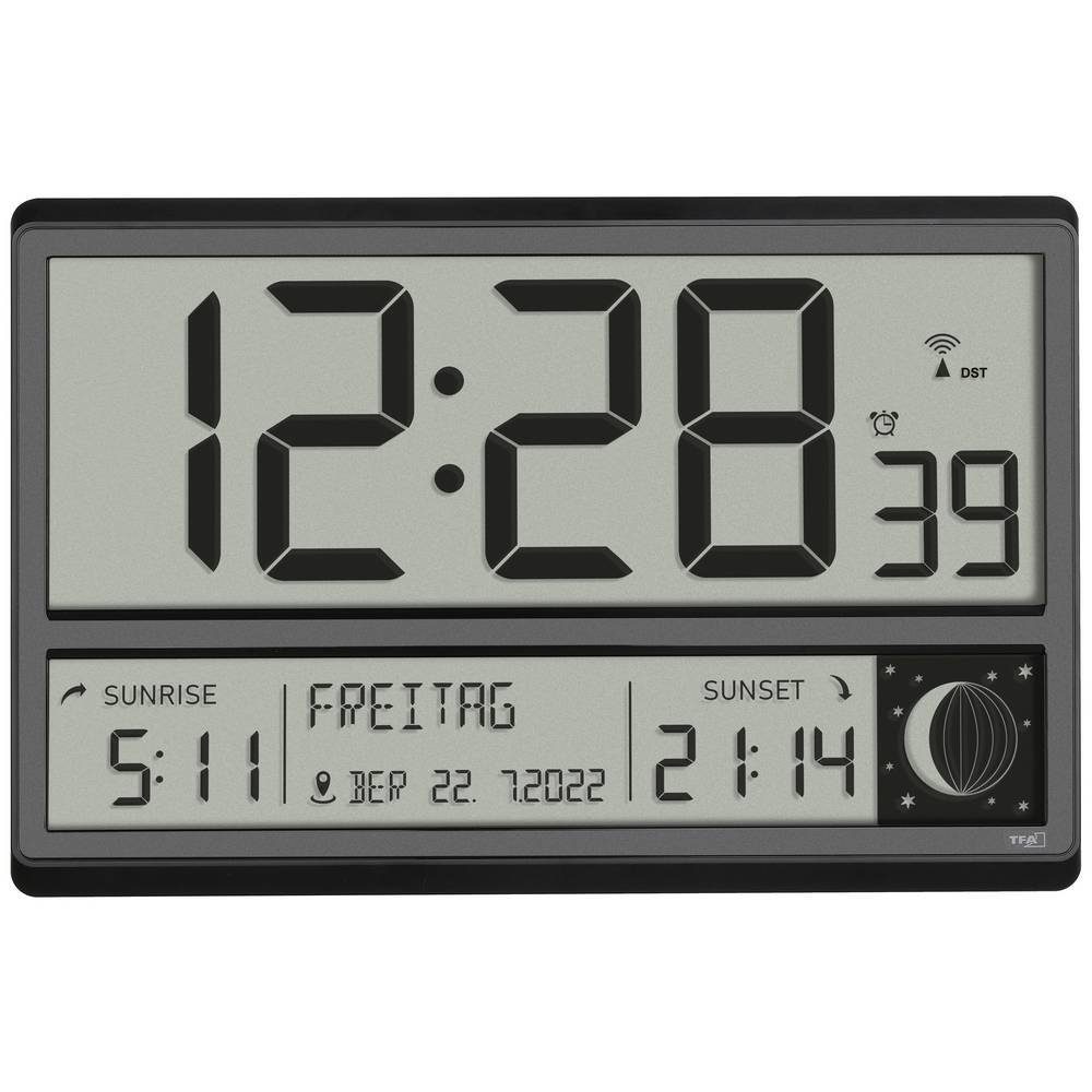 Wanduhr Digitale XL-Funkuhr mit Sonnenaufgang und