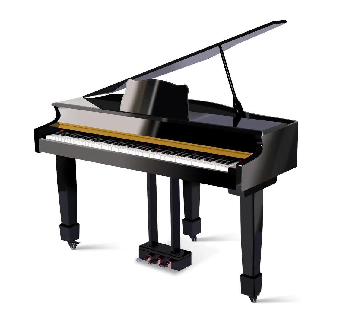 JVmoebel Flügel Klavier Schwarzes Digitalpiano mit Hochglanz-Finish und authentischem Klang (1-St., Maße Flügel), Made in Europe