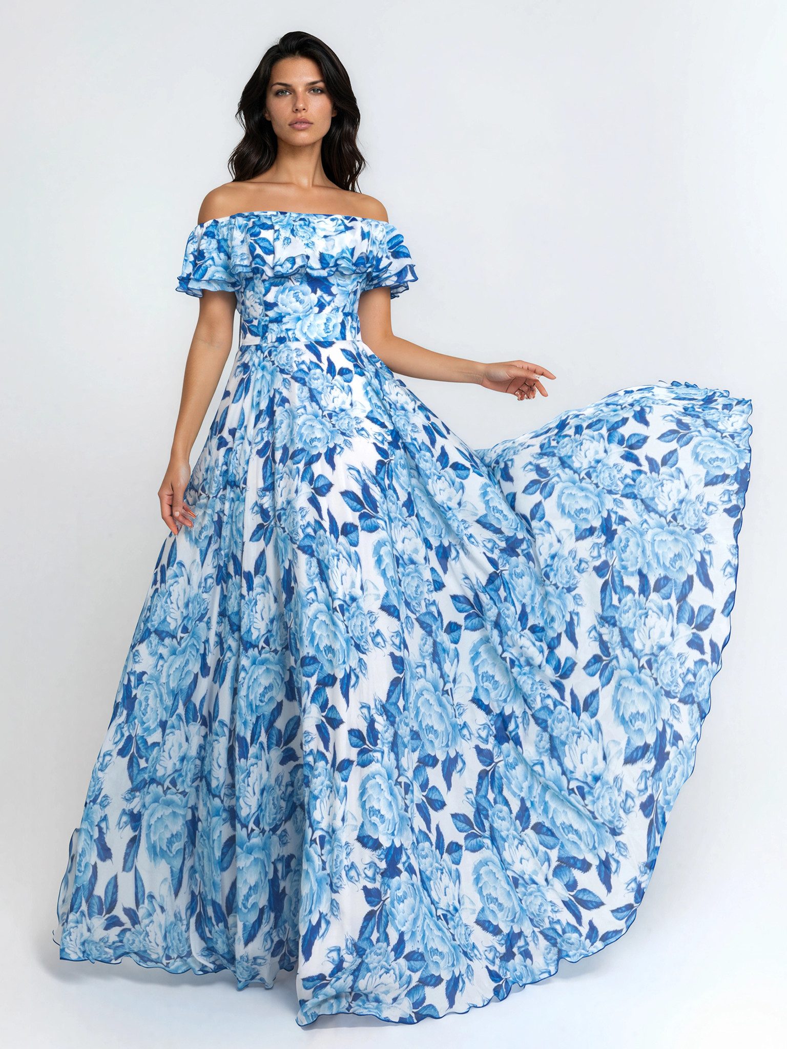 MATSOUR'I Maxikleid Nikol mit Volant