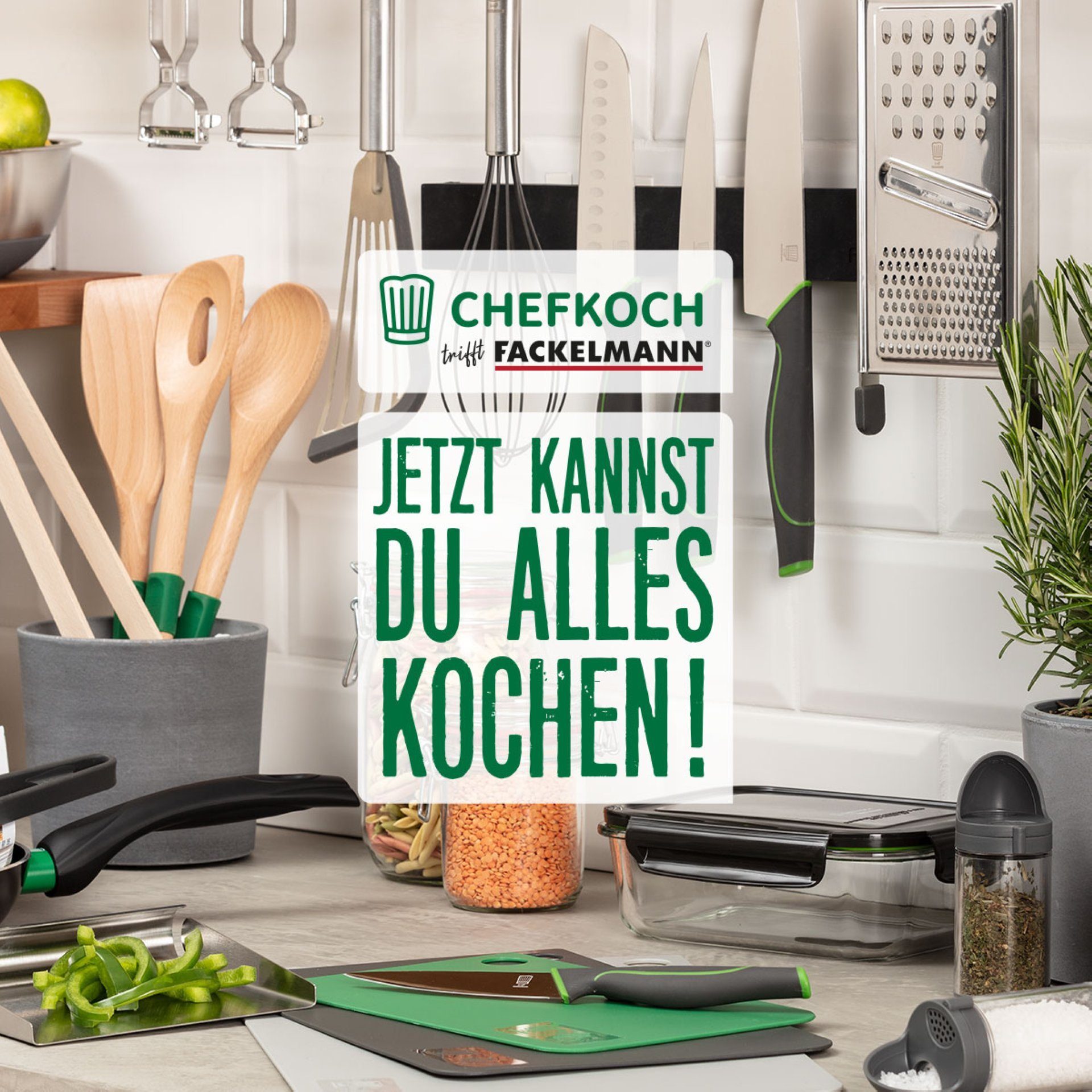 Chefkoch trifft Fackelmann Vorratsdose Aufbewahrungsglas, Frischhaltedose, Küchenorganizer