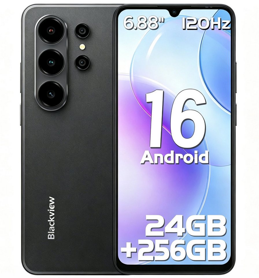 blackview WAVE 10 Android 16 Handy 6,88" HD+ 120Hz,24+256GB/2 TB Gemini AI Smartphone (17,48 cm/6,88 Zoll, 256 GB Speicherplatz, 32 MP Kamera, 4G Dual SIM Android 16 Outdoor Smartphone, Octa-Core, 5000mAh, 32+13MP)
