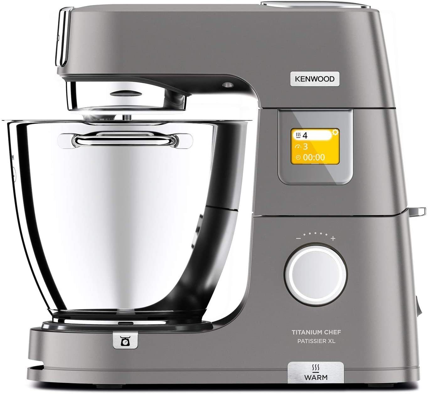 Kenwood Küchenmaschine KWL90.244SI Titanium Chef Patissier XL Küchenmaschine, 1400 W, 7 l Schüssel, inkl. Waage, Wärme-Funktion, Schüssel-Beleuchtung