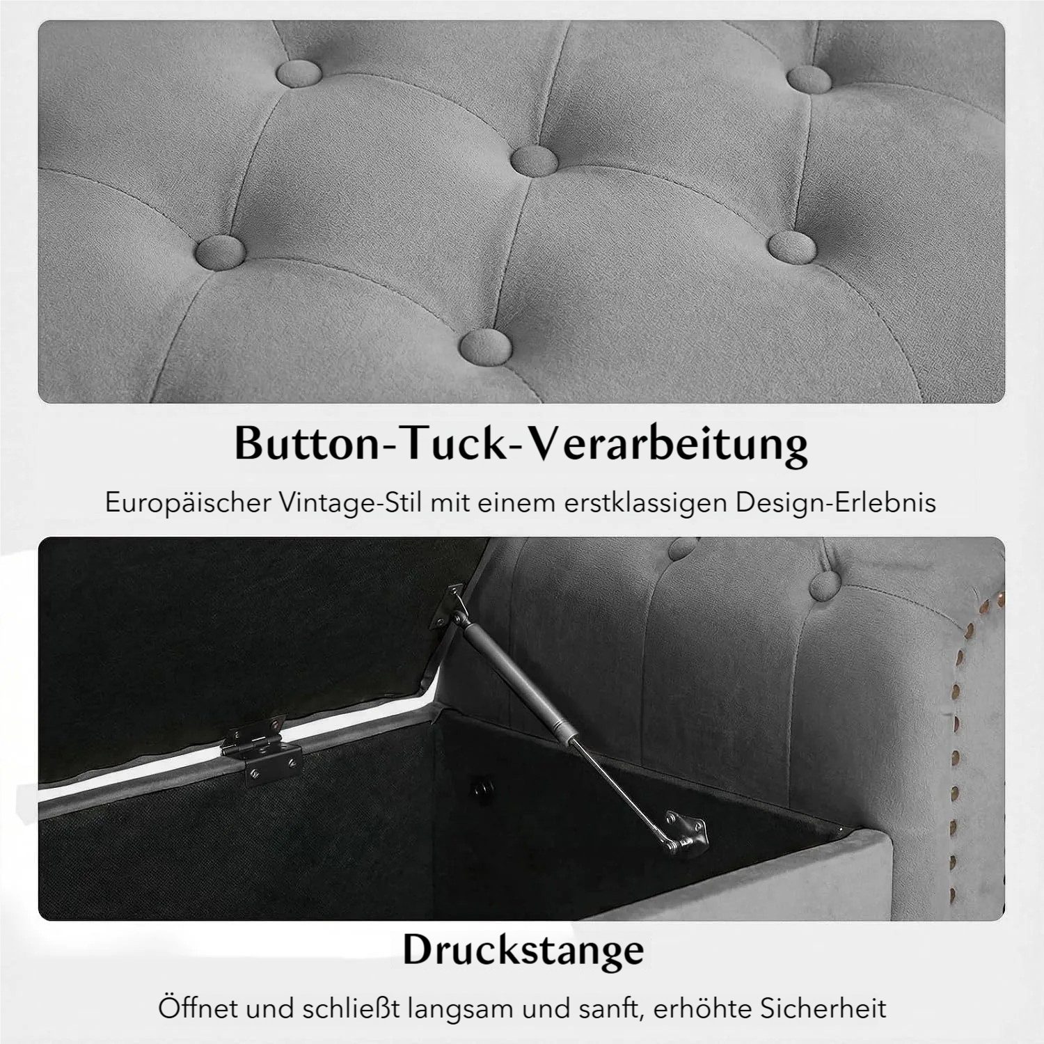 TLGREEN Bettbank Doppelter Hocker mit Stauraum, (Samt,Eleganz und Komfort mit Stauraum), Multifunktionsbank für Wohnzimmer,Schlafzimmer – Bild 4 von 5