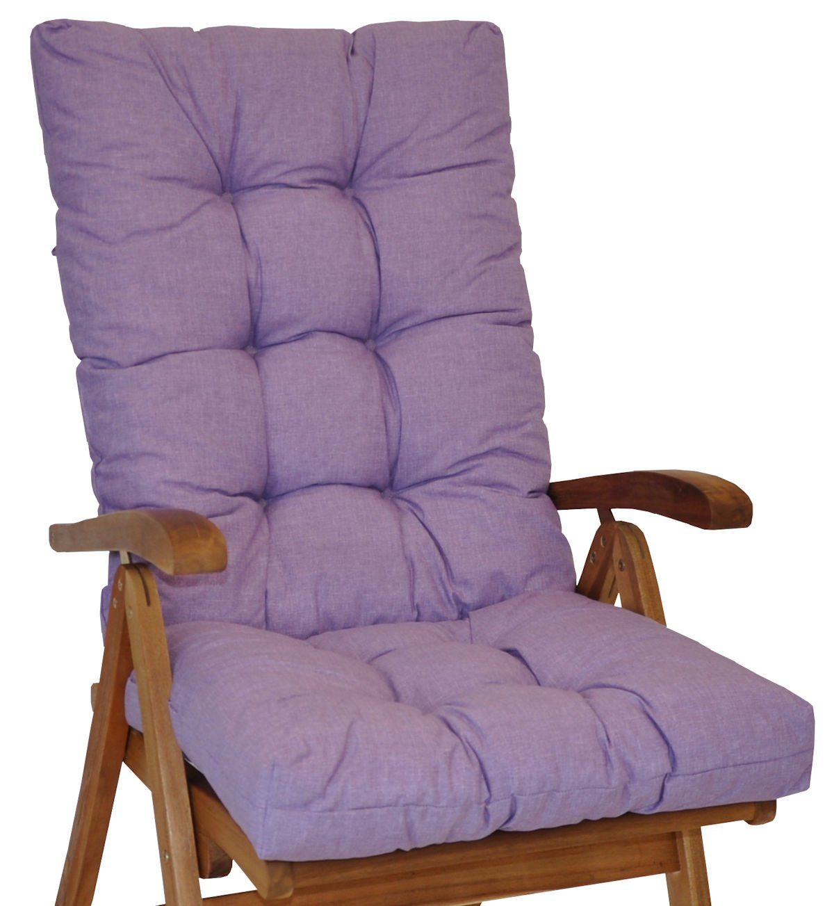 Rattani Hochlehnerauflage Hochlehner Auflage Sylva Hochlehner Auflage Gr. 120 x 50 cm violett, Material Uni Living violett
