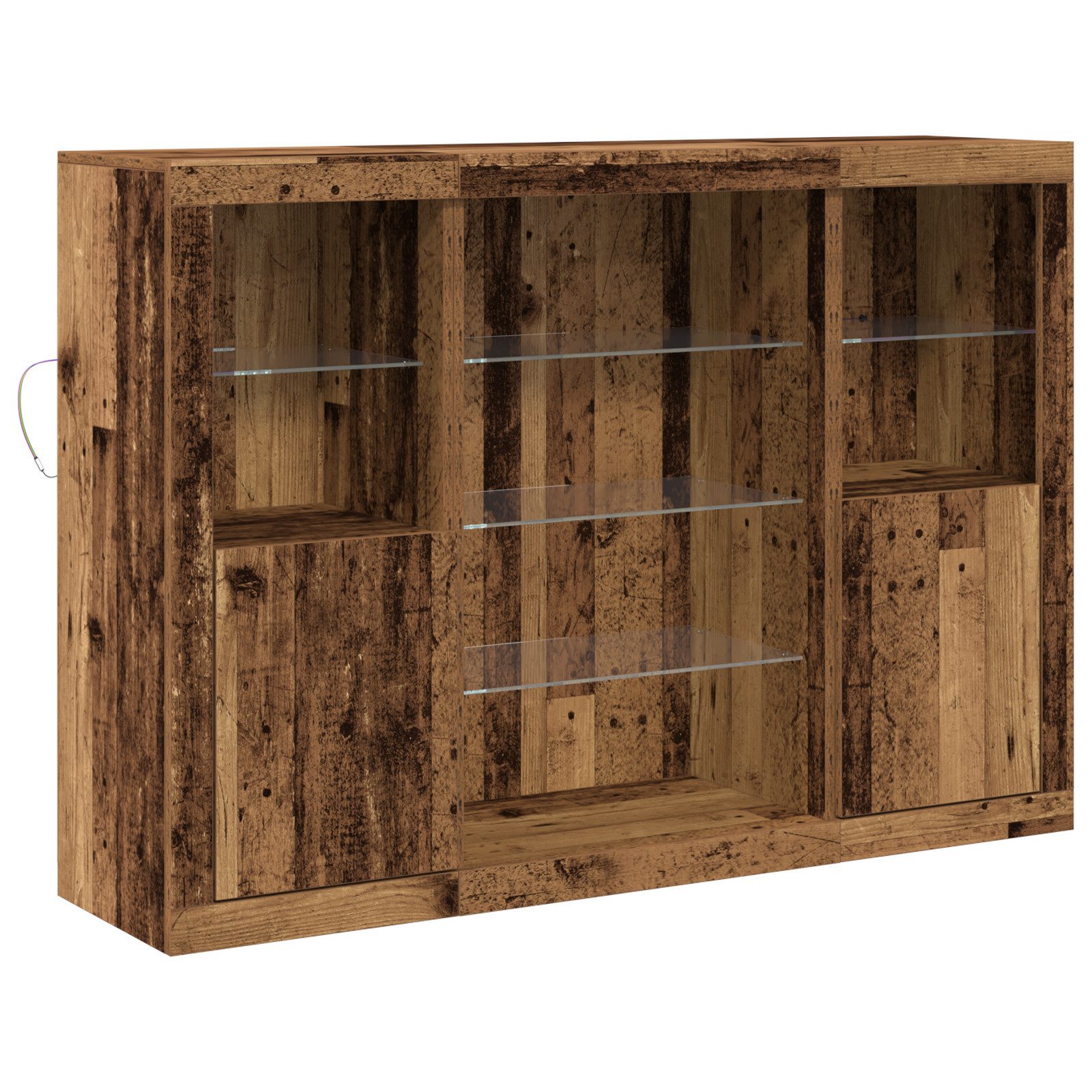 vidaXL Sideboard Sideboard mit LED-Lichtern Altholz günstig online kaufen