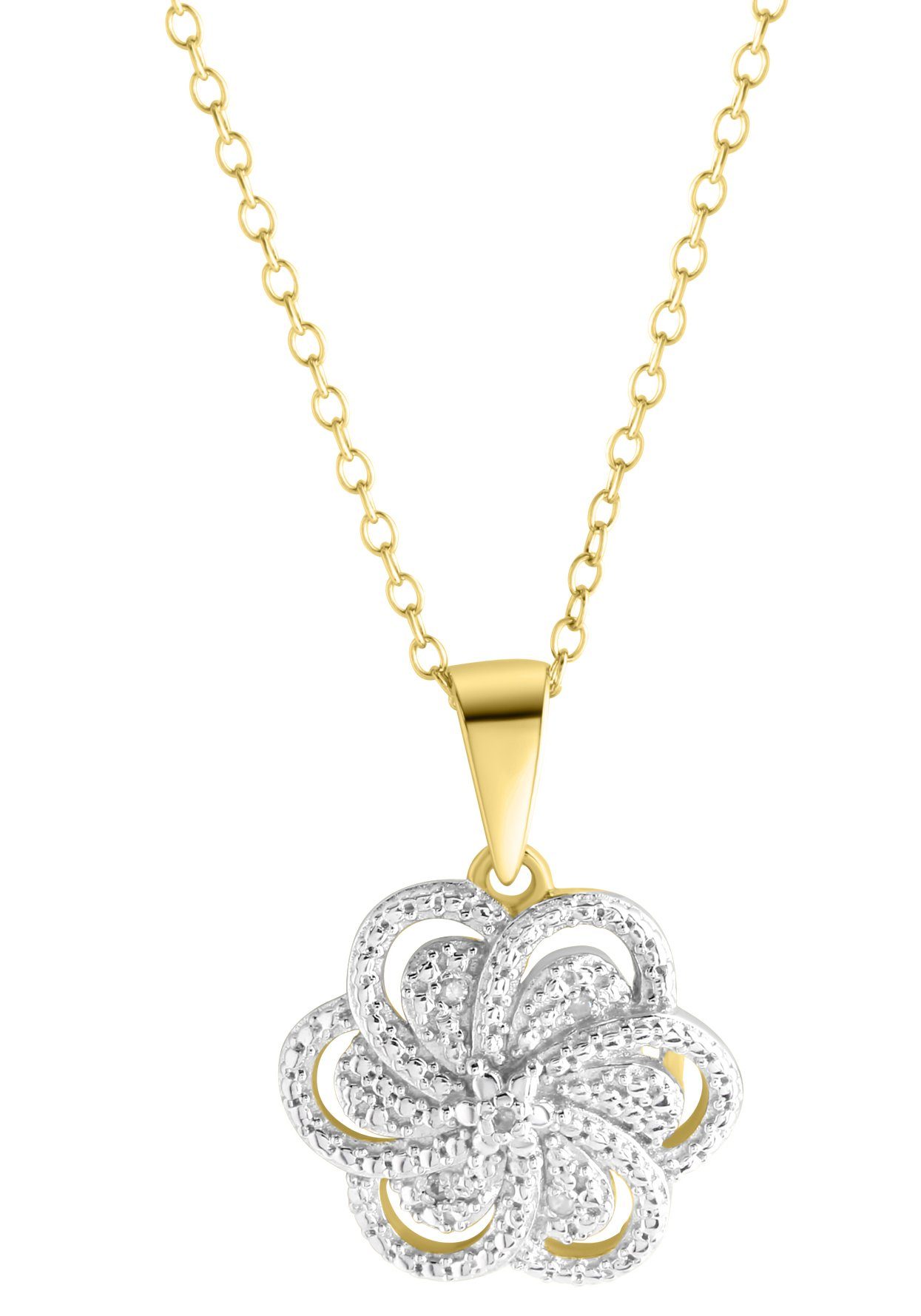 Kette mit Anhänger Schmuck Geschenk, Blume / Knoten