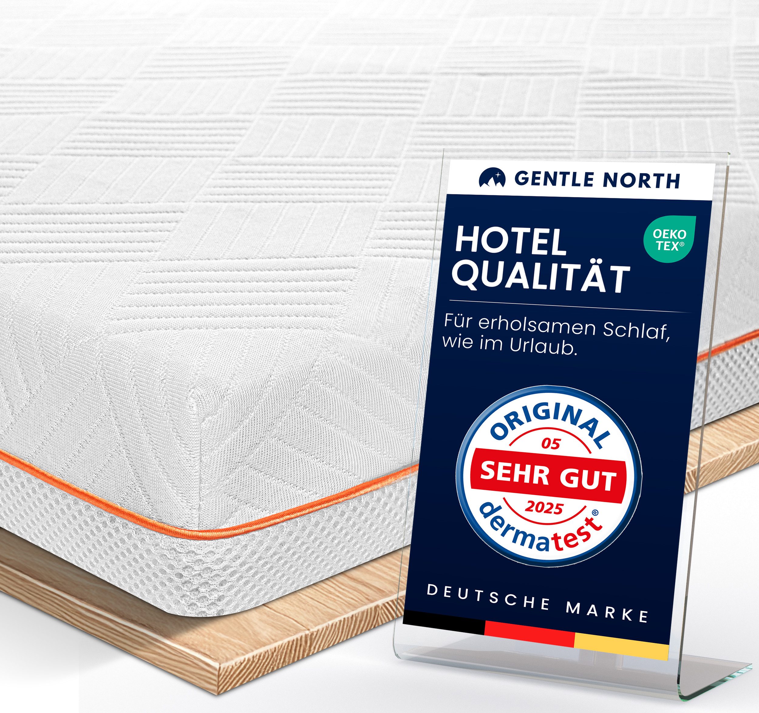 Gentle North, Topper Gel-Memory- und Komfortschicht – 7 cm – Stärke H2/H3 – Matratzentopper, (1-tlg), 7 cm, schadstoffgeprüft (Stoffe, Fäden, Reißverschlüsse & Schaum etc)